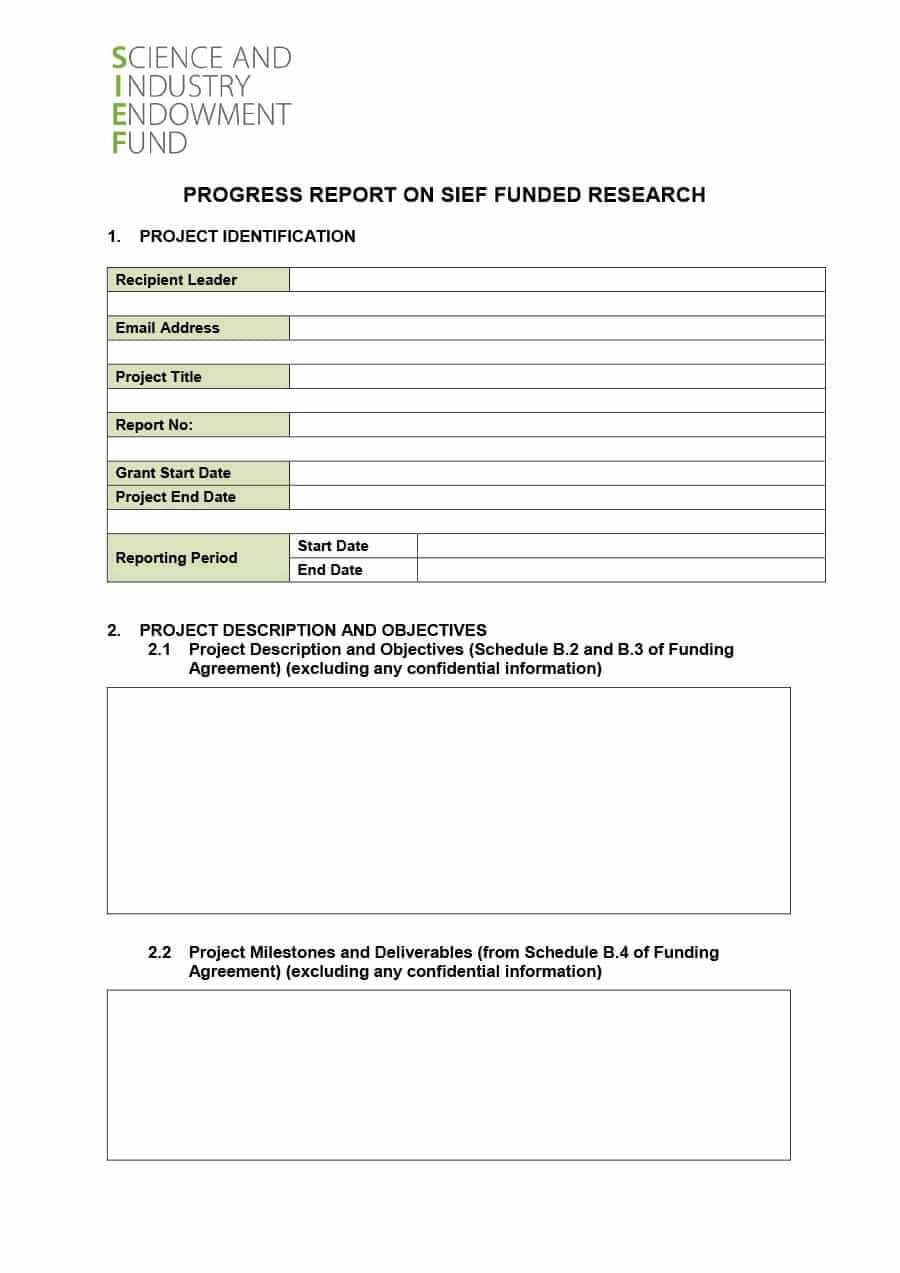 032 Project Progress Report Template Ideas Status Stirring Inside Funding Report Template