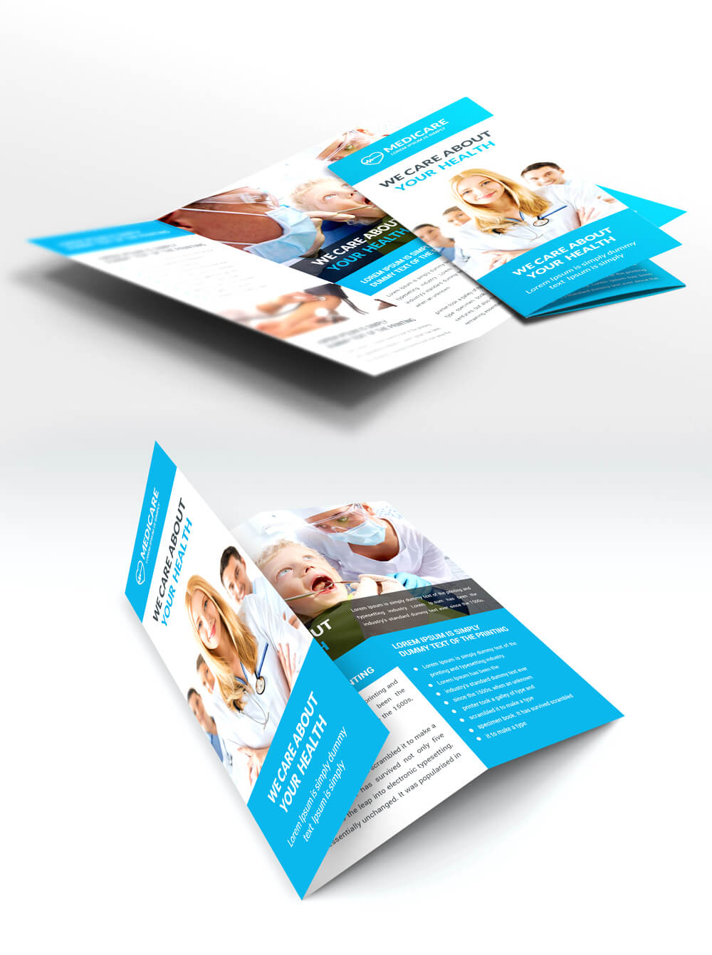 033 Medical Care And Hospital Trifold Brochure Template Free With Brochure Template Illustrator Free Download
