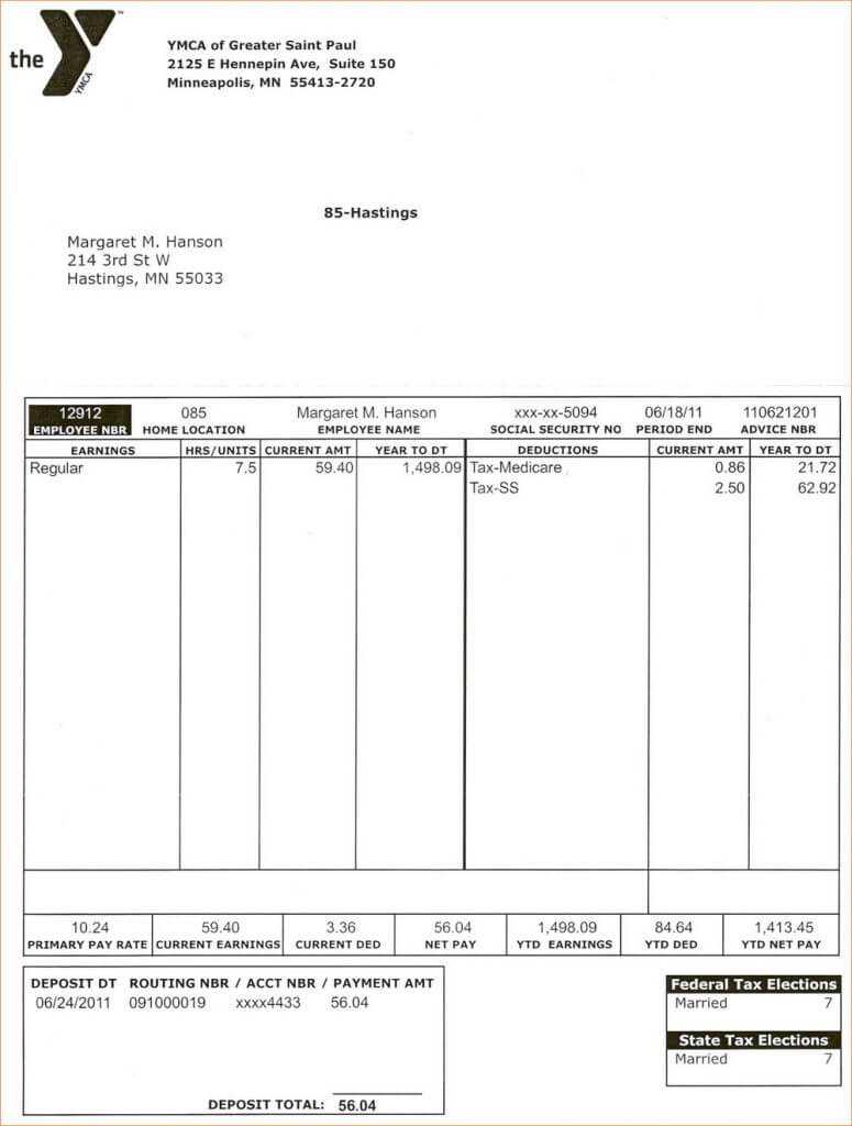 034 Template Ideas Free Paycheck Stub Pay Canada Formidable Throughout Free Pay Stub Template Word