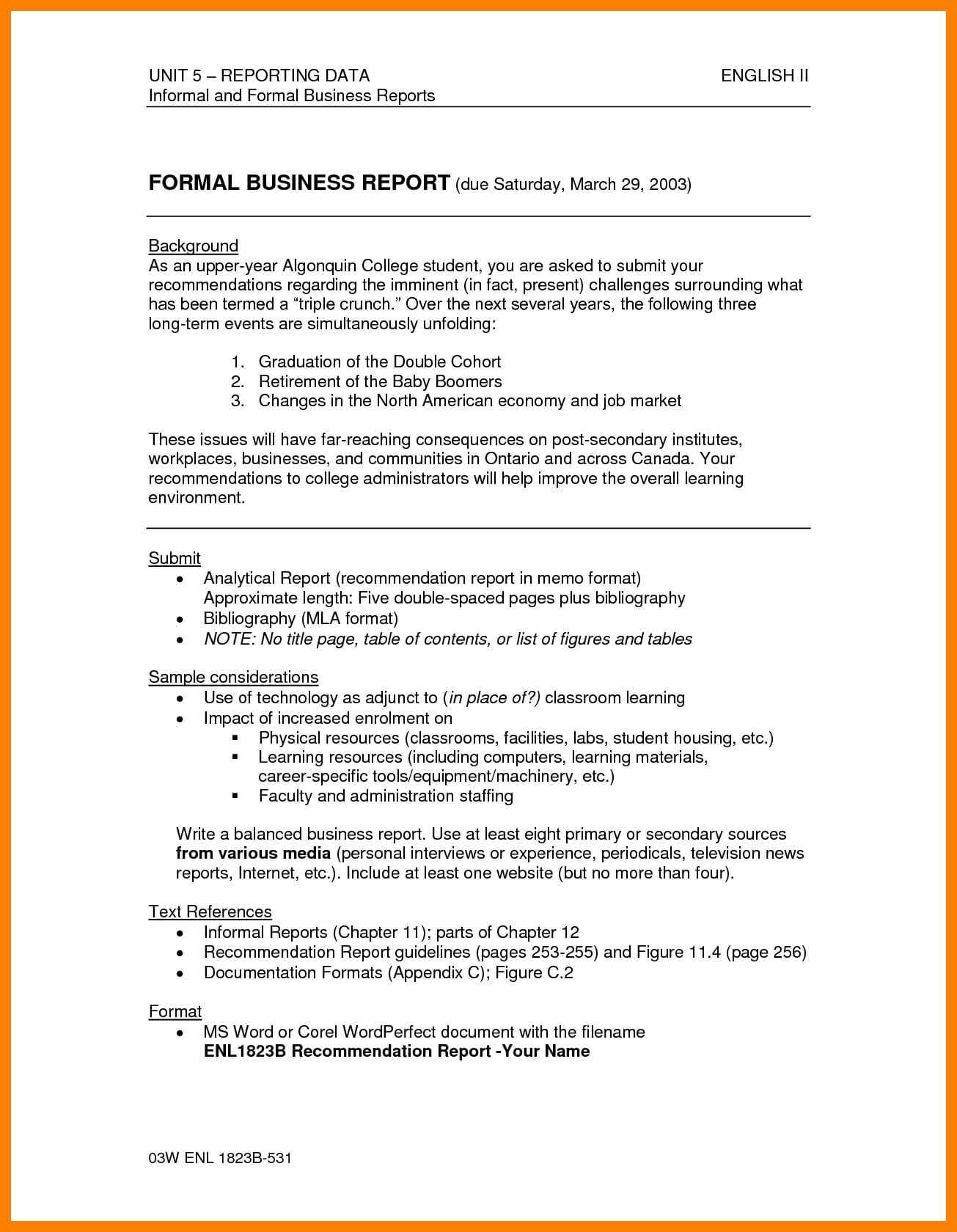 035 Report How To Write Formal Business Template Ample Pdf Inside Analytical Report Template