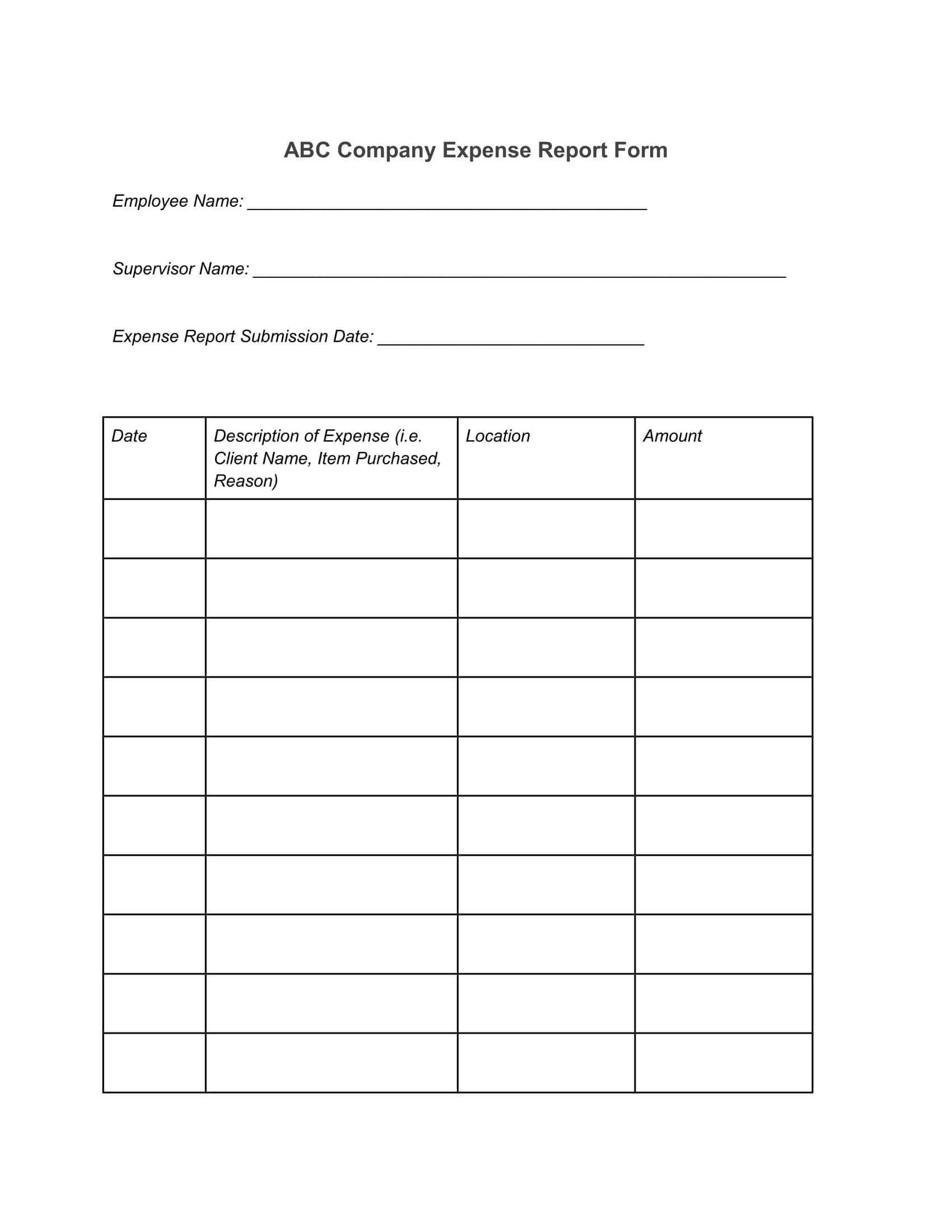 037 Employee Expense Report Template Company Credit Card Throughout Company Credit Card Policy Template