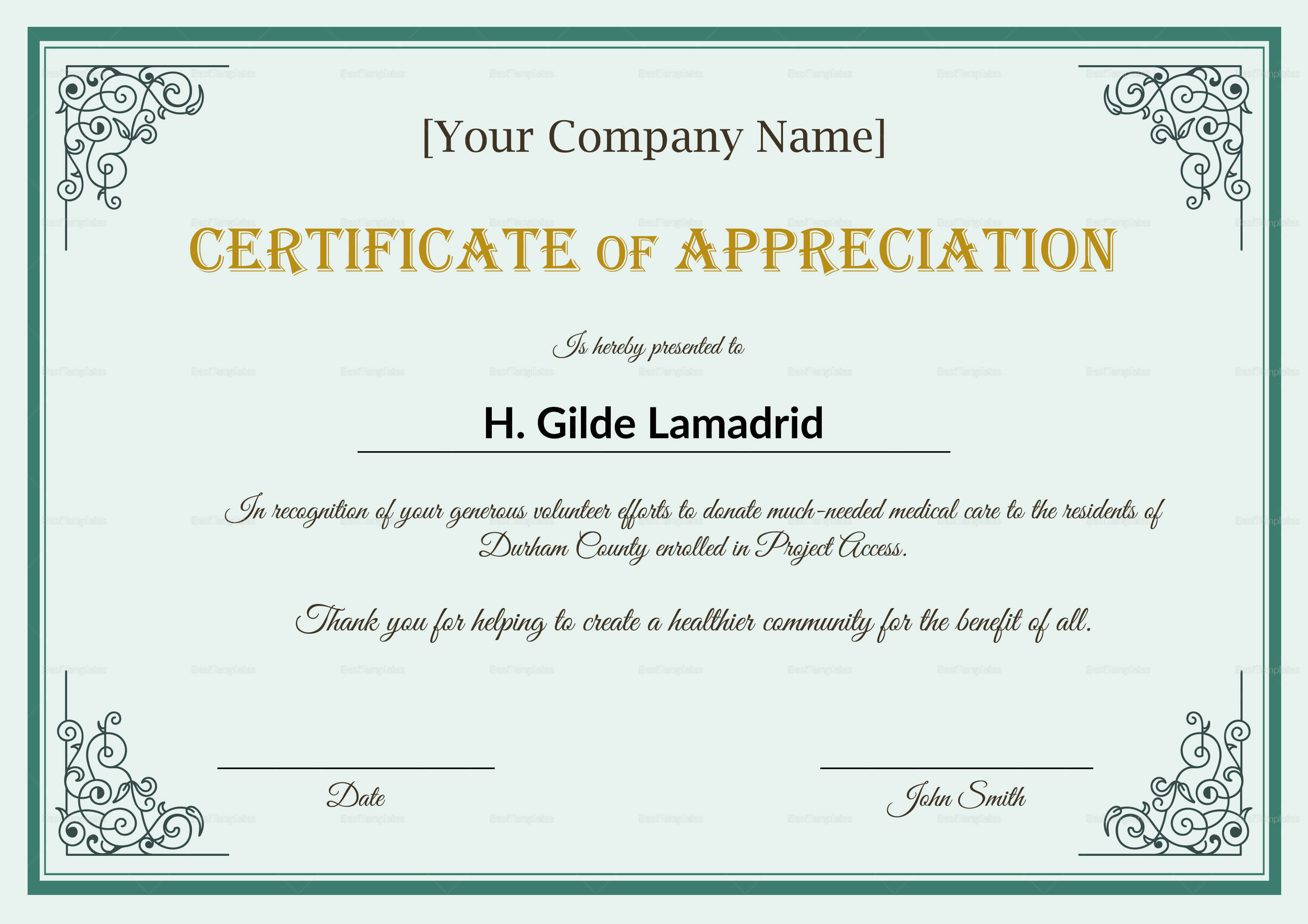 038 Certificates Of Appreciation Templates Template Awesome Regarding Best Employee Award Certificate Templates