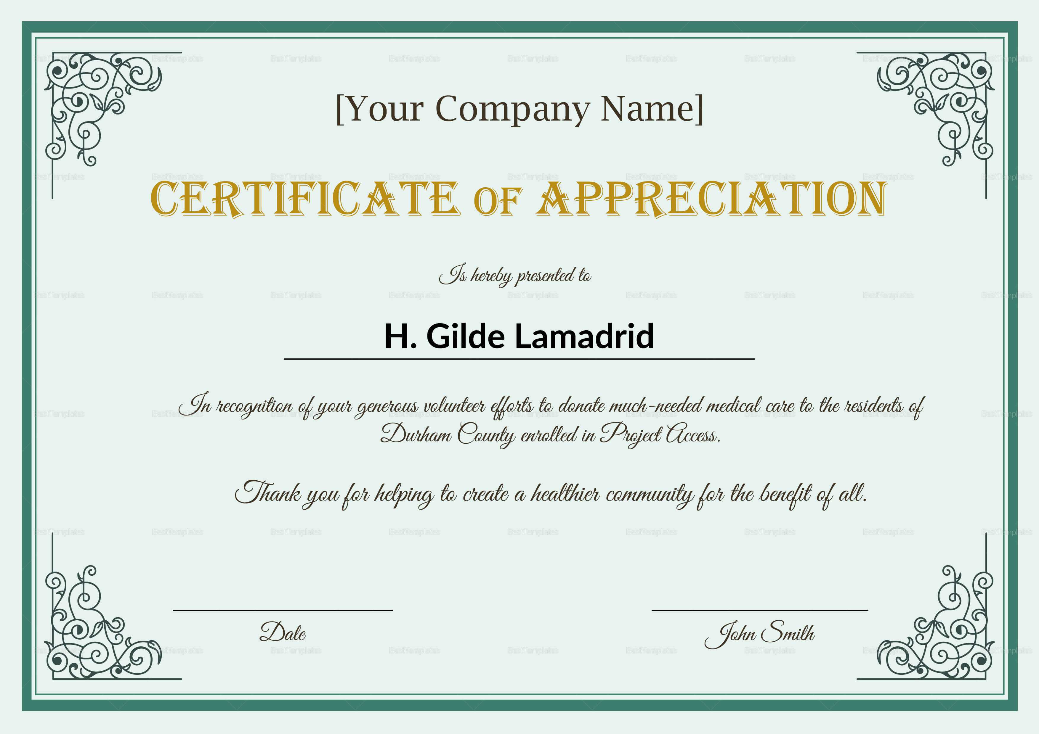 038 Certificates Of Appreciation Templates Template Awesome Regarding Best Employee Award Certificate Templates