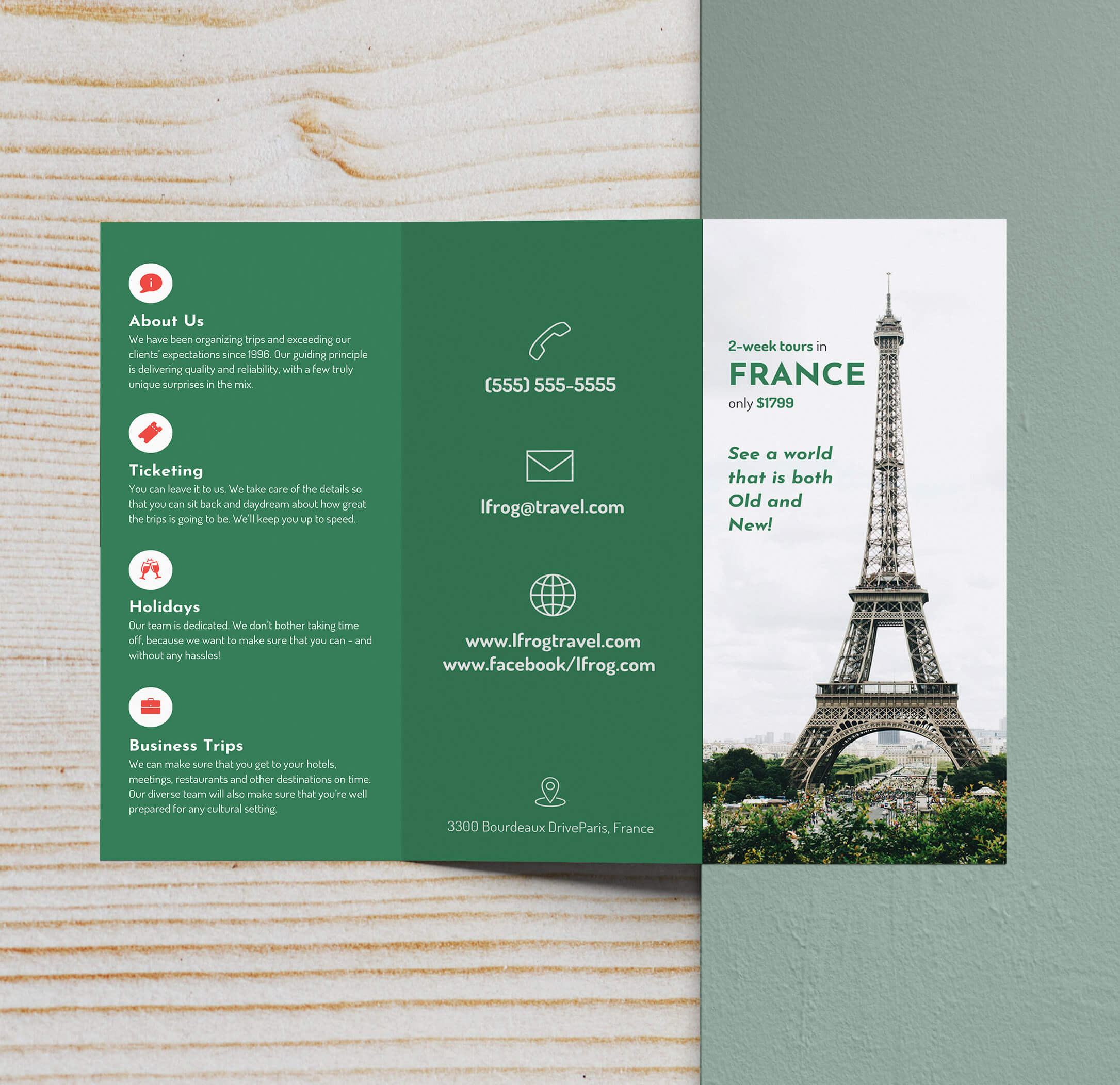 040 Travel France Trifold Brochure Template Tri Fold Free Intended For Open Office Brochure Template