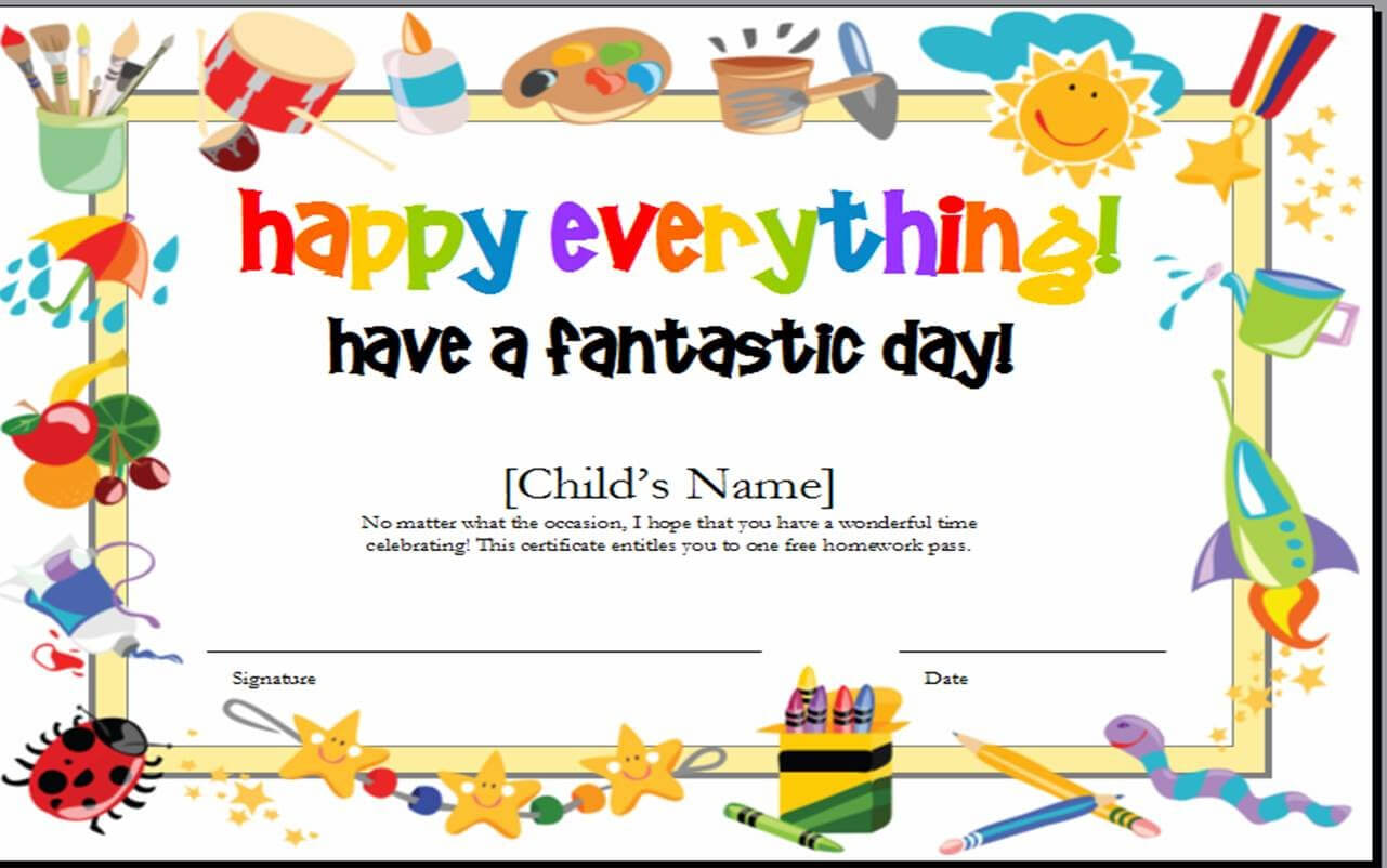 10+ Certificate Template Clipart | Clipartlook Within Children's Certificate Template