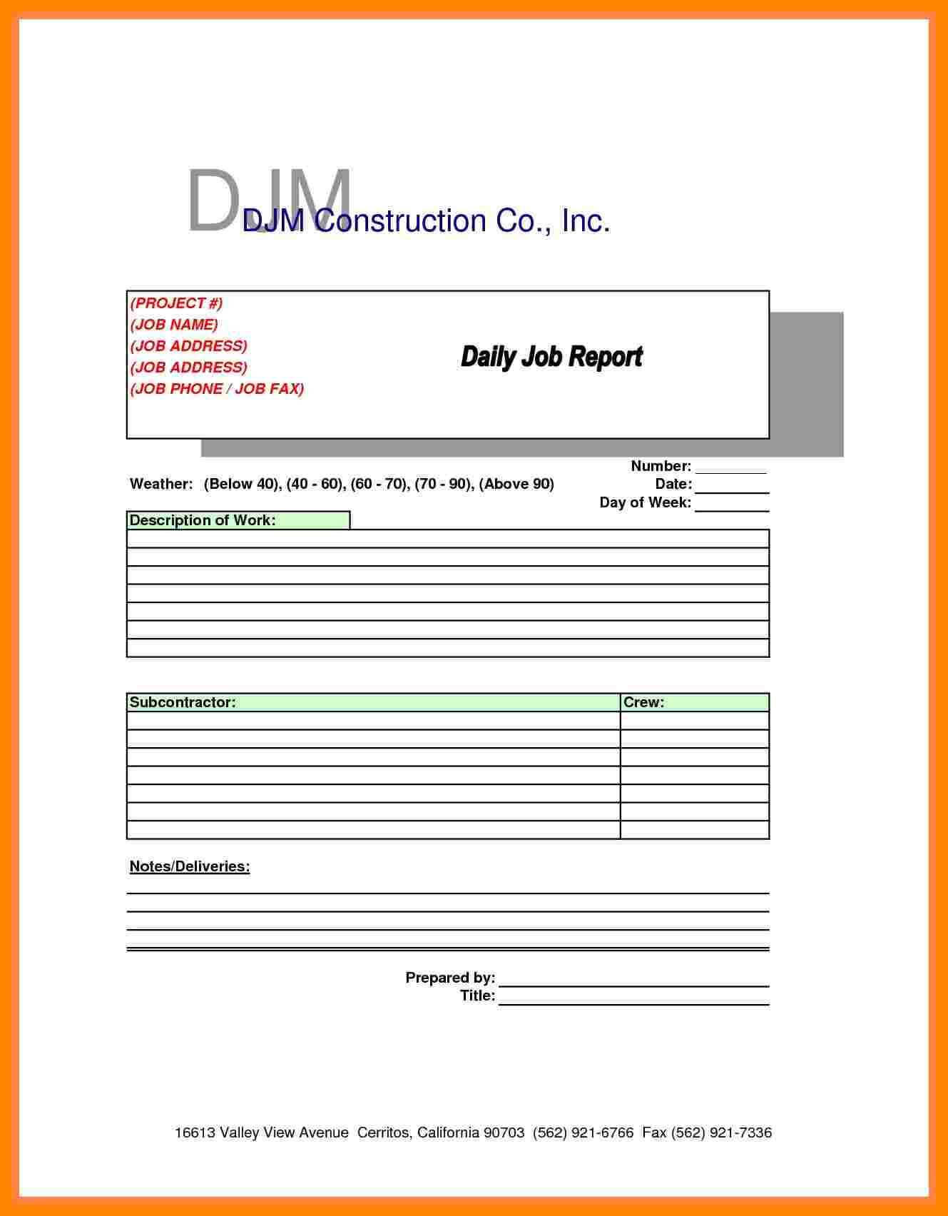 10+ Daily Project Report Format | Lobo Development Intended For Machine Breakdown Report Template