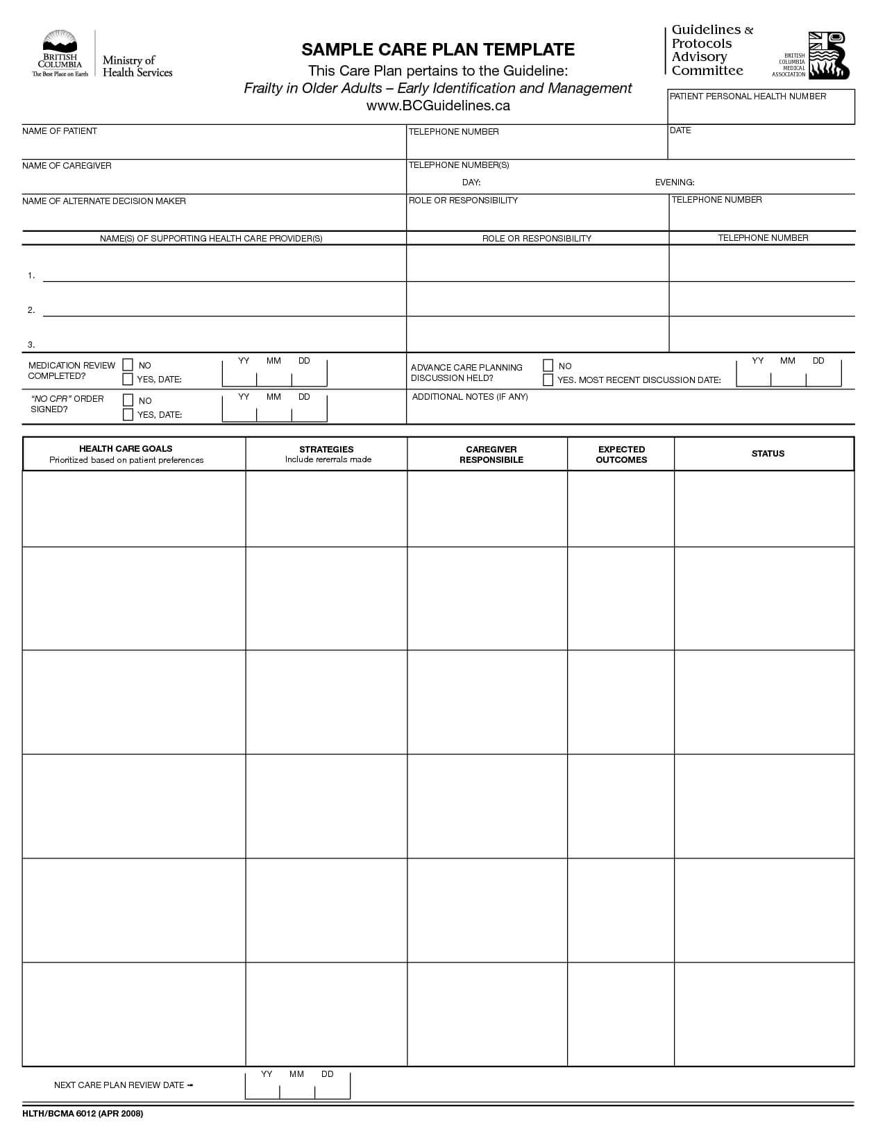 10 Nursing Care Plan Templates Free Sample Example Trinidad Regarding Nursing Care Plan Template Word