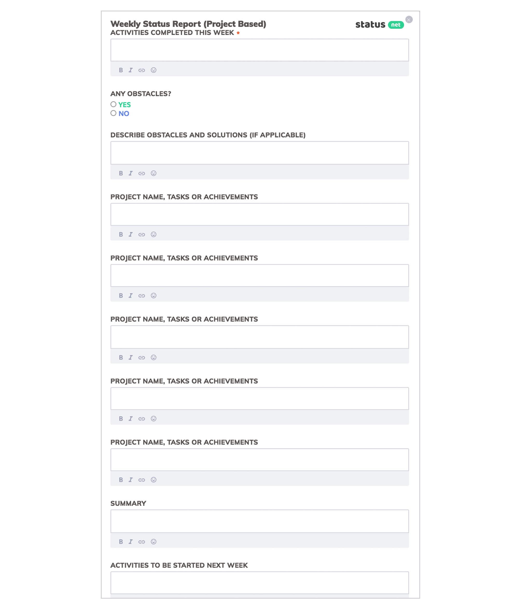 10 Outstanding Templates Of Weekly Reports | Free Download For Noc Report Template