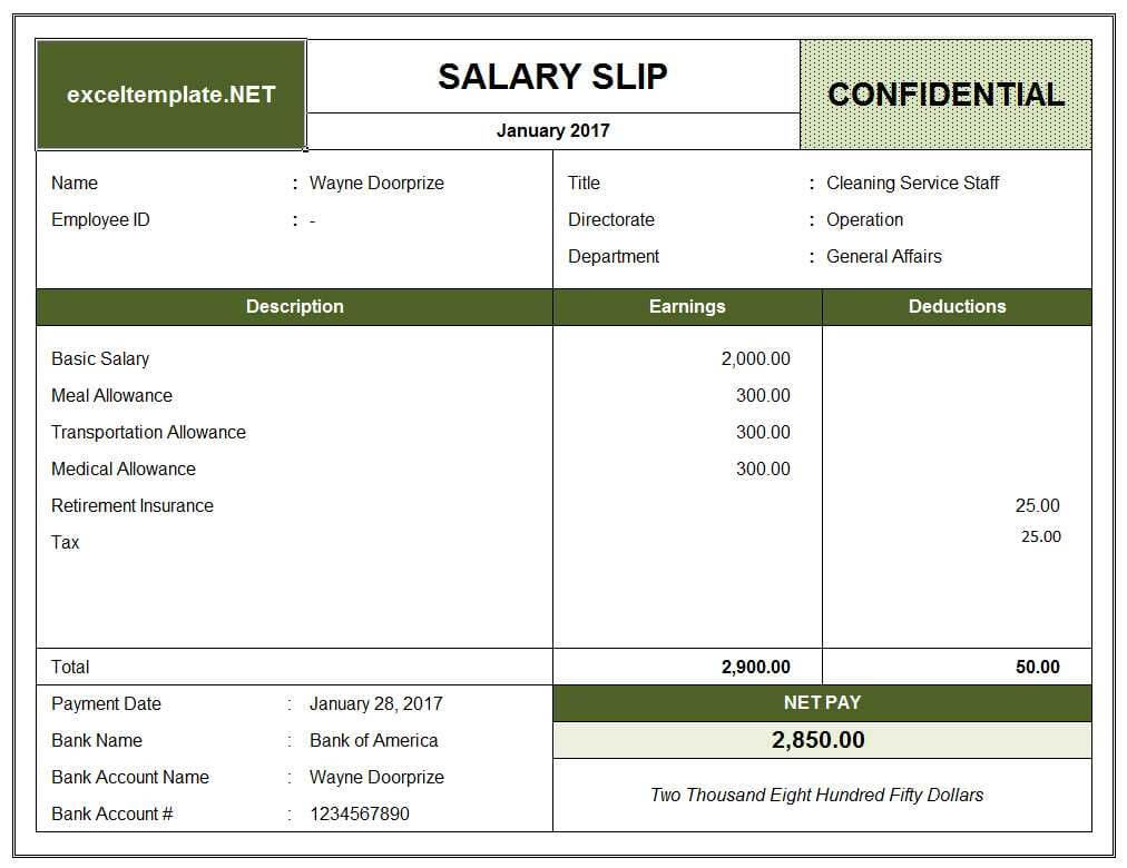 10+ Payslip Template | Word, Excel & Pdf Templates | Payroll With Regard To Blank Payslip Template