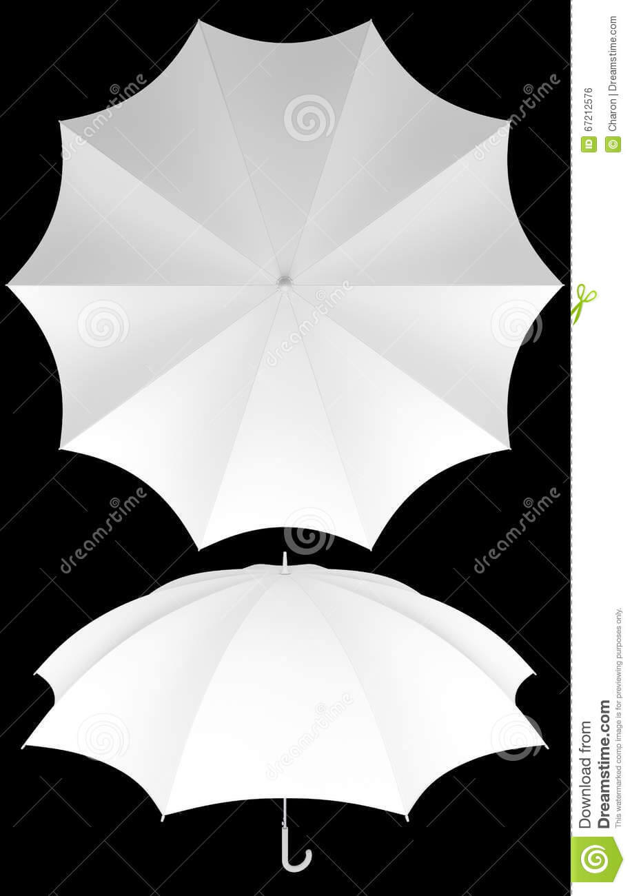 10 Rib Blank Umbrella Template Isolated Stock Photo Inside Blank Umbrella Template