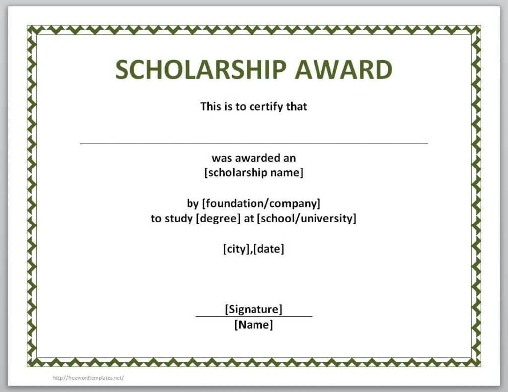 10+ Scholarship Award Certificate Examples - Pdf, Psd, Ai For Scholarship Certificate Template