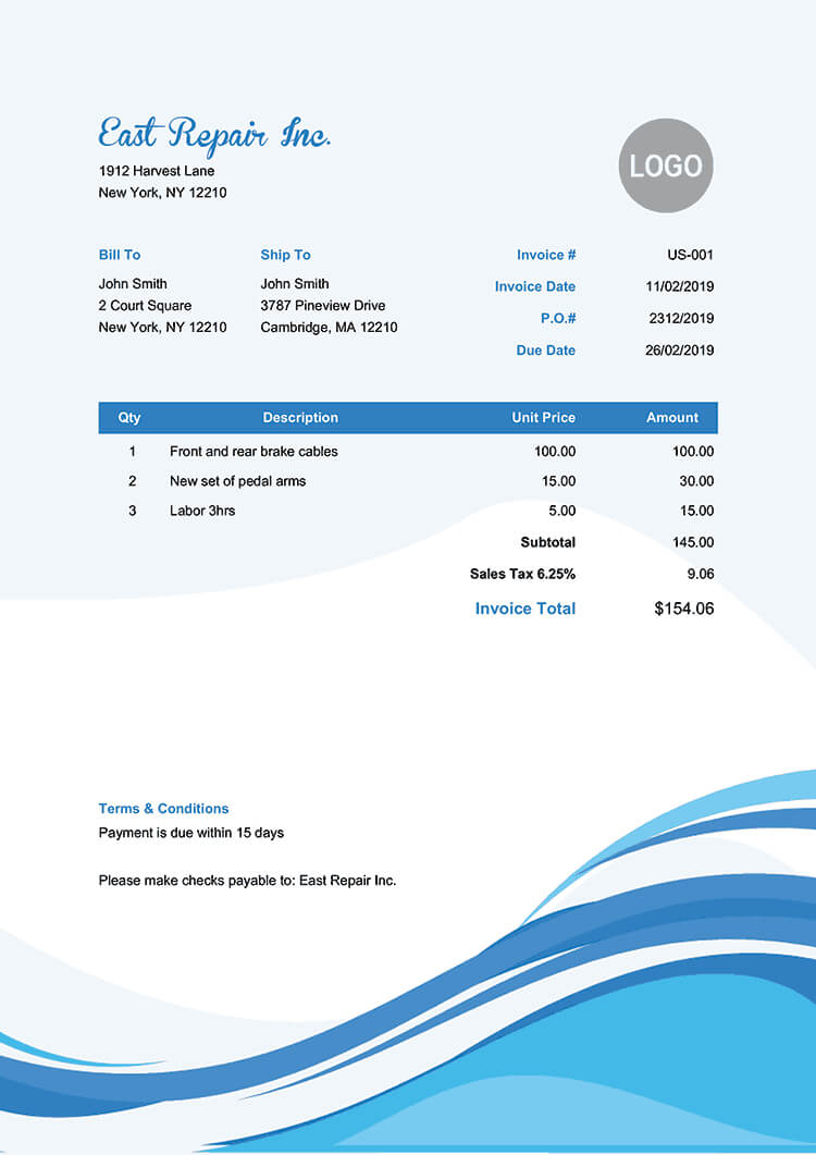 100 Free Invoice Templates | Print & Email Invoices Regarding Free Downloadable Invoice Template For Word