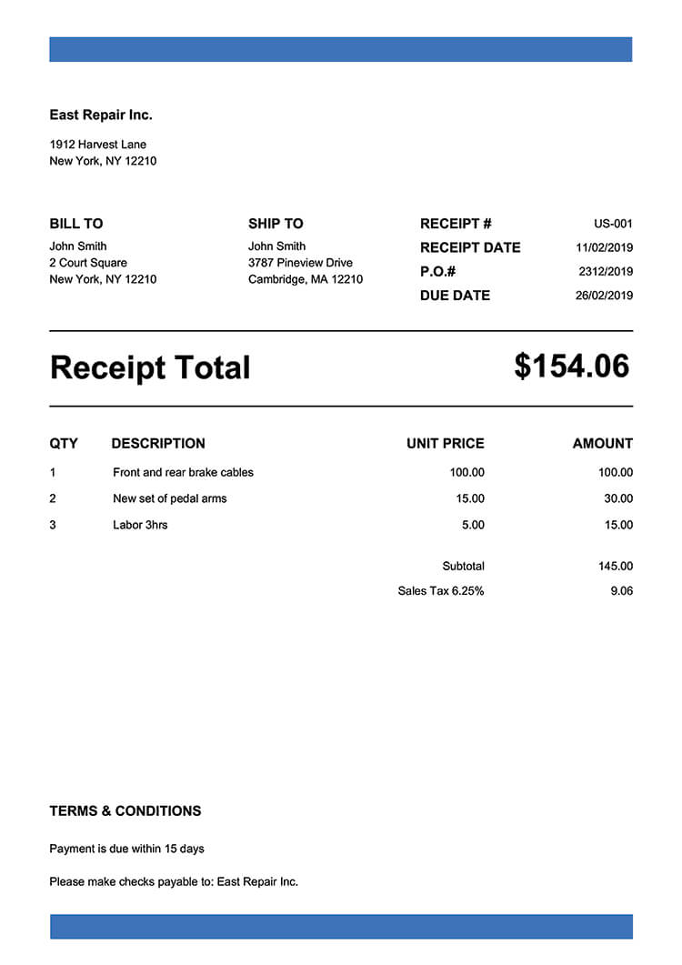 Fake Credit Card Receipt Template