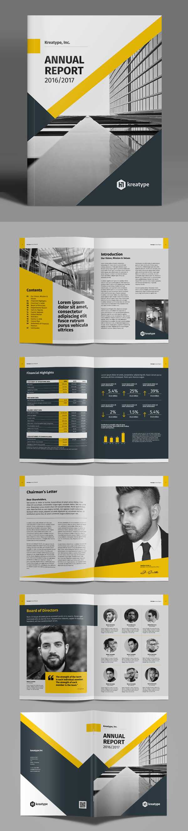 100 Professional Corporate Brochure Templates | Design In Chairman's Annual Report Template