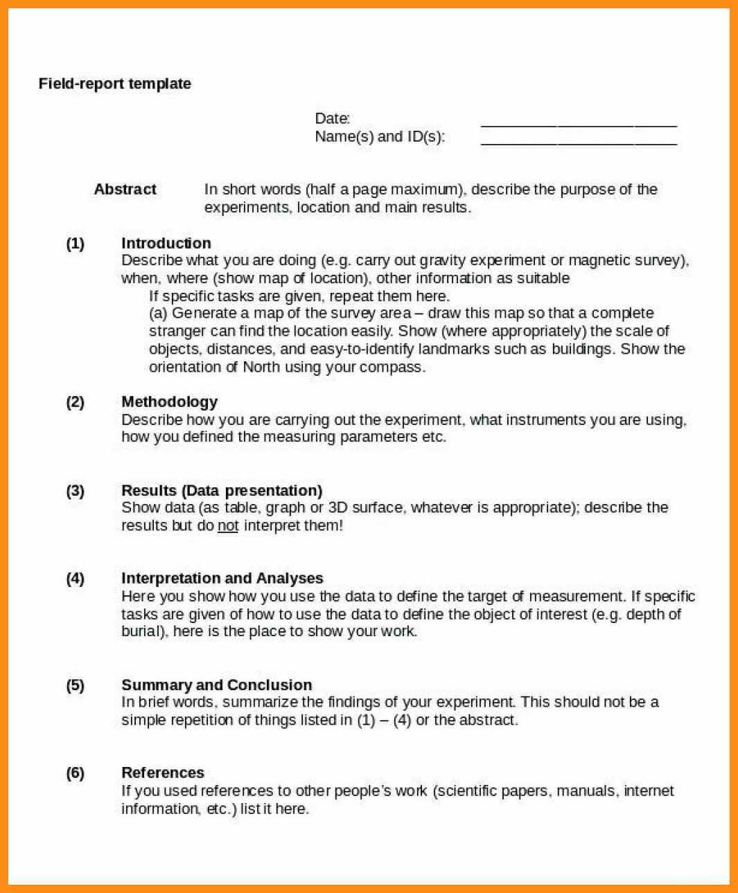 11 12 Example Of Field Report | Lasweetvida For Field Report Template