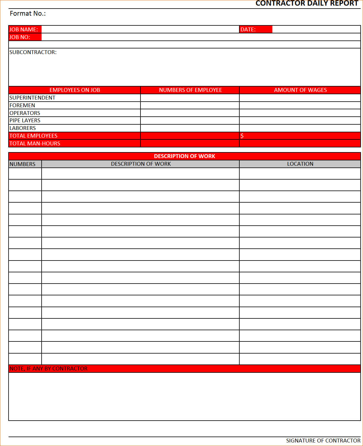 11 Daily Report Template Verification Letters Pdf Intended For Superintendent Daily Report Template