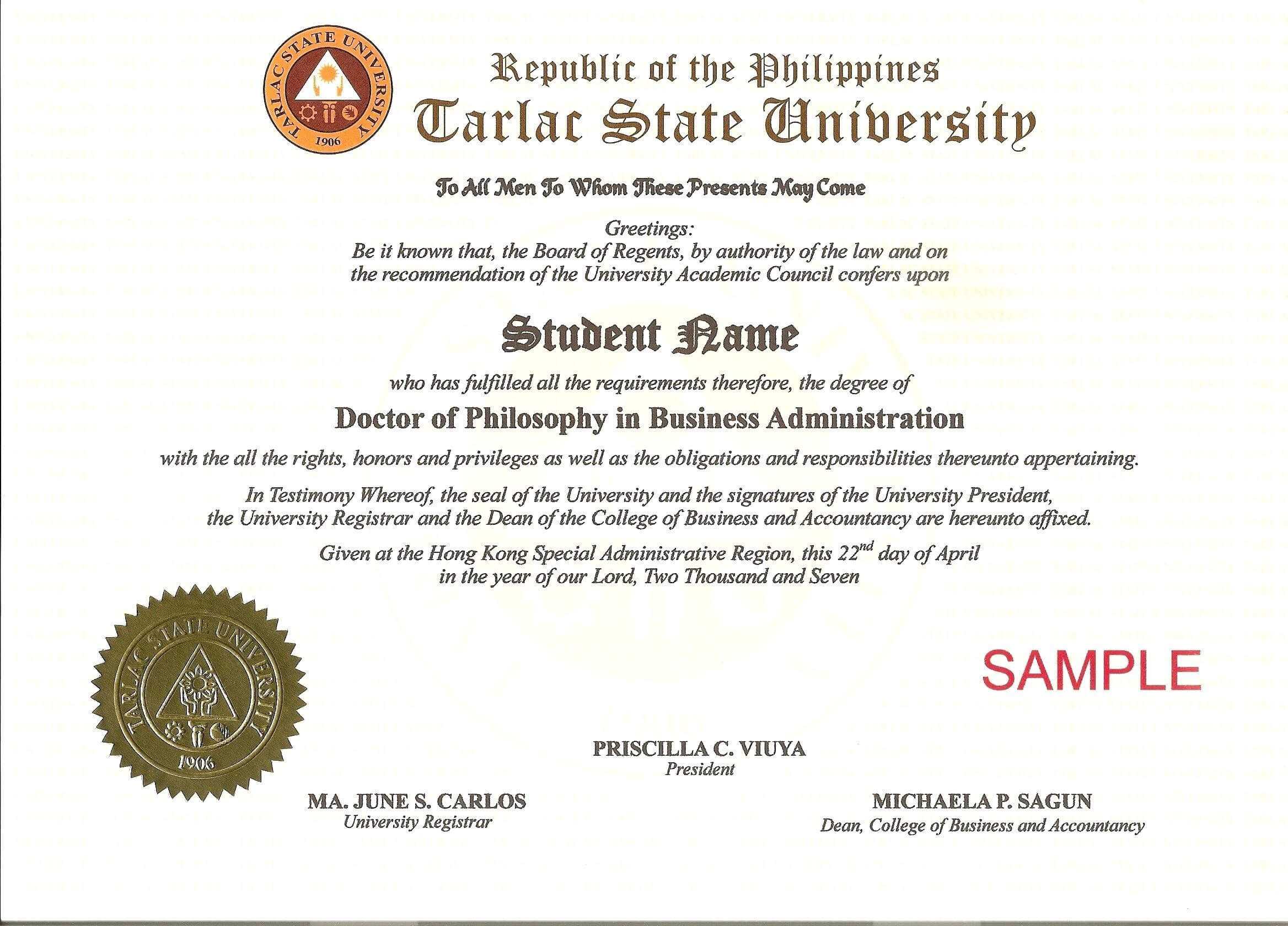 11 Free Printable Degree Certificates Templates Phd Pertaining To Doctorate Certificate Template