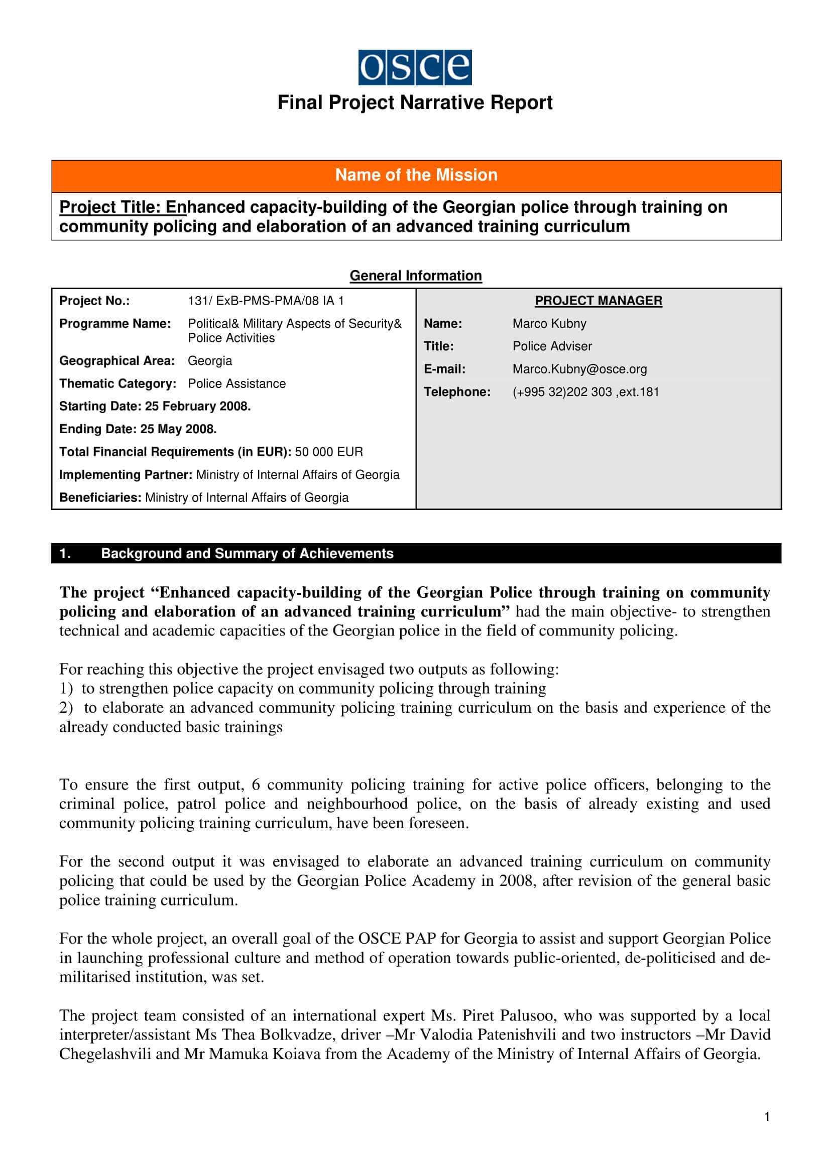 11+ Narrative Report Examples – Pdf | Examples For After Training Report Template