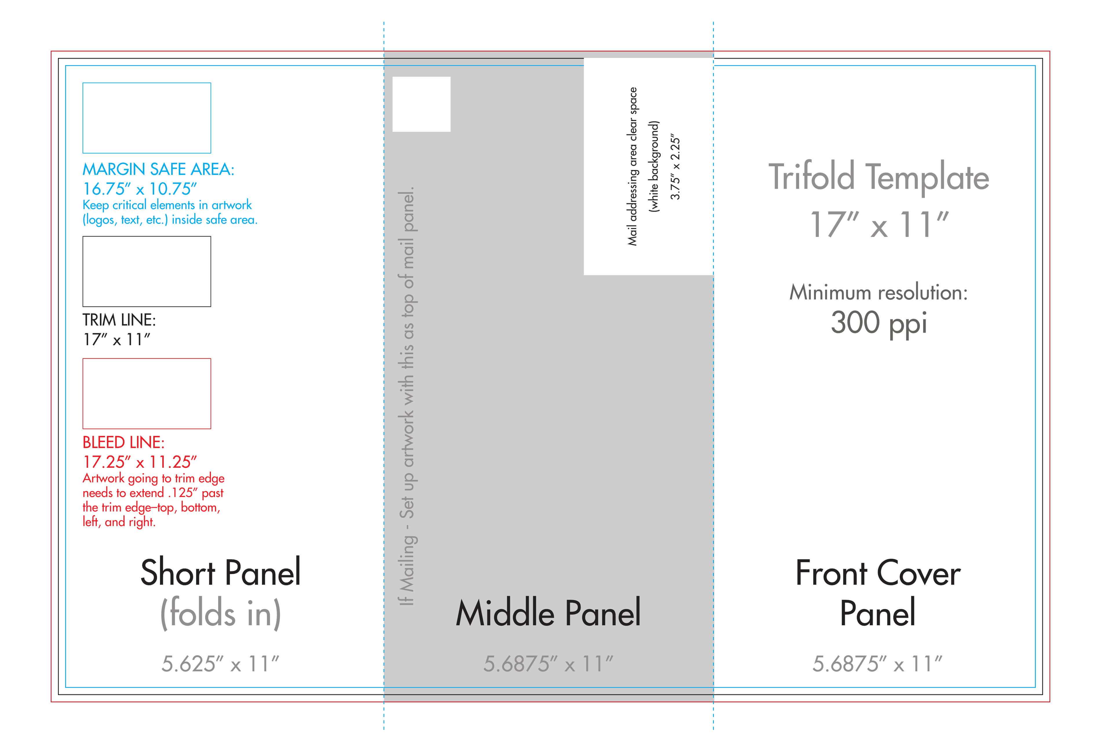 11" X 17" Tri Fold Brochure Template – U.s. Press With Regard To Three Panel Brochure Template