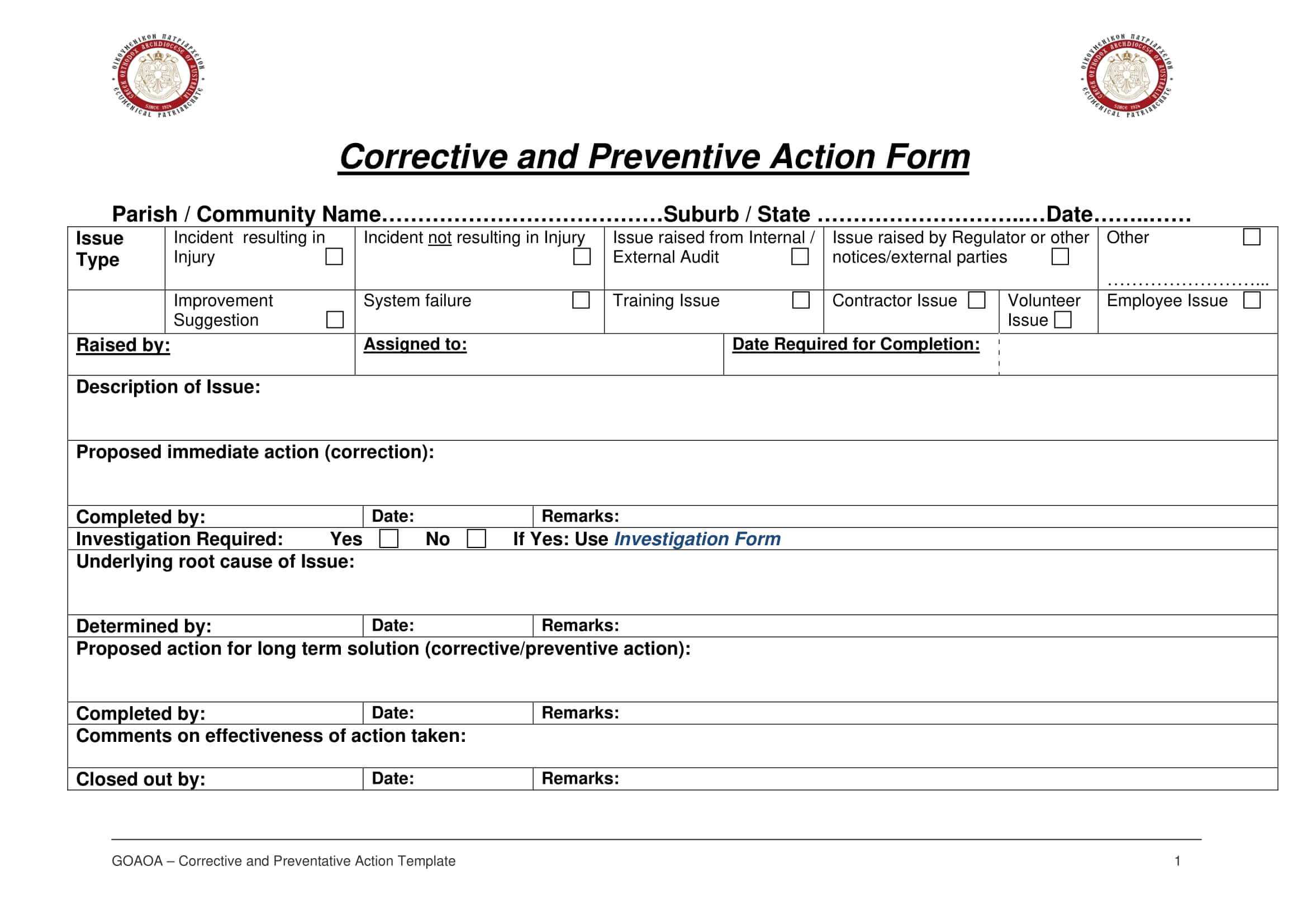 12+ Corrective Action Report Examples – Pdf | Examples Inside Fracas Report Template