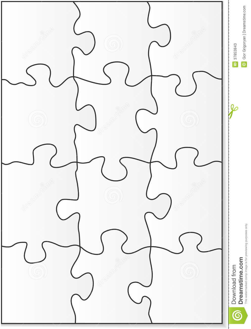 12 Piece Puzzle Template Stock Vector. Illustration Of Within Blank Pattern Block Templates