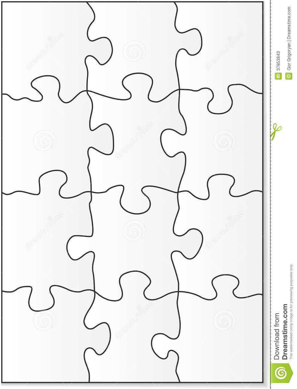 12 Piece Puzzle Template Stock Vector. Illustration Of Within Blank Pattern Block Templates