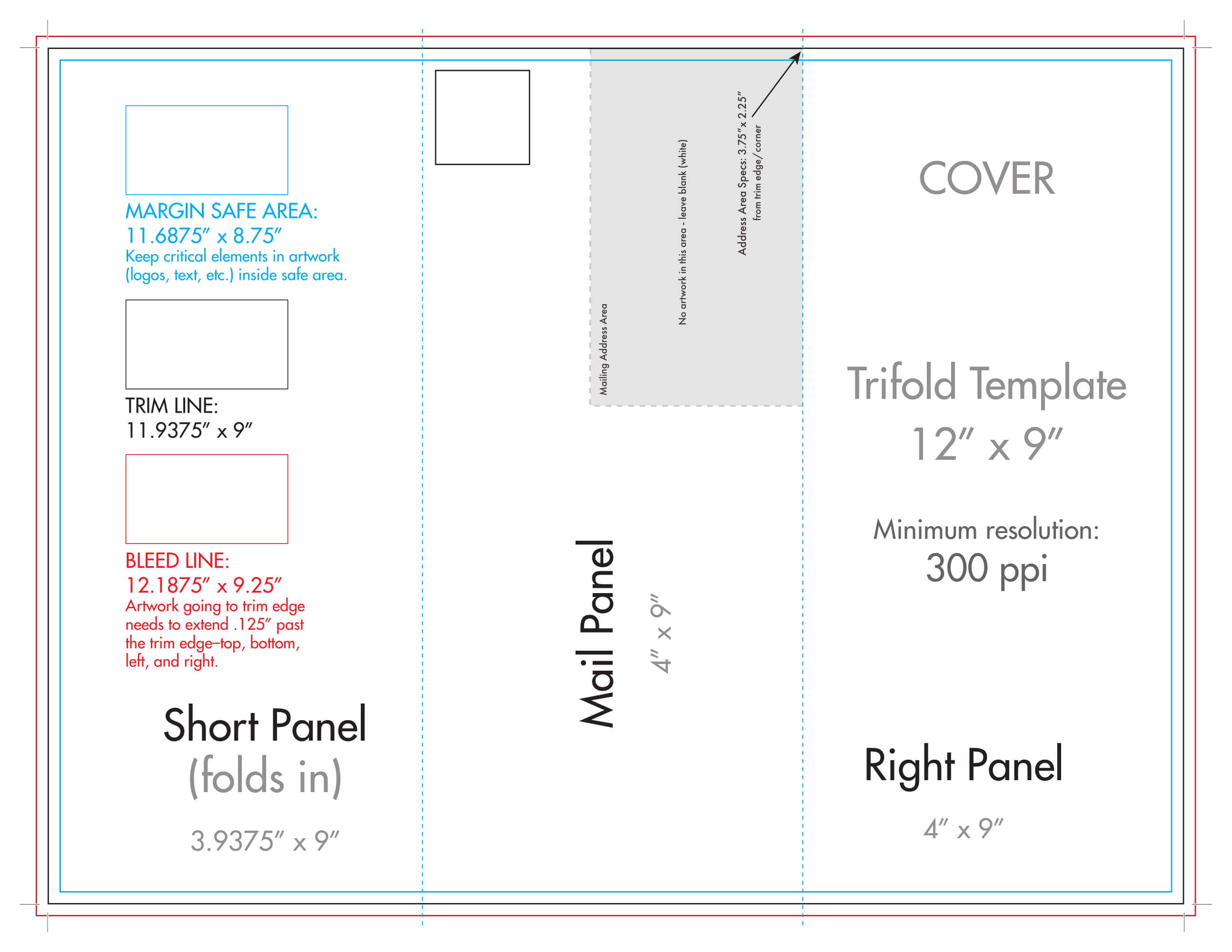 12" X 9" Rack Brochure Template (Tri Fold) – U.s. Press For 12 Page Brochure Template