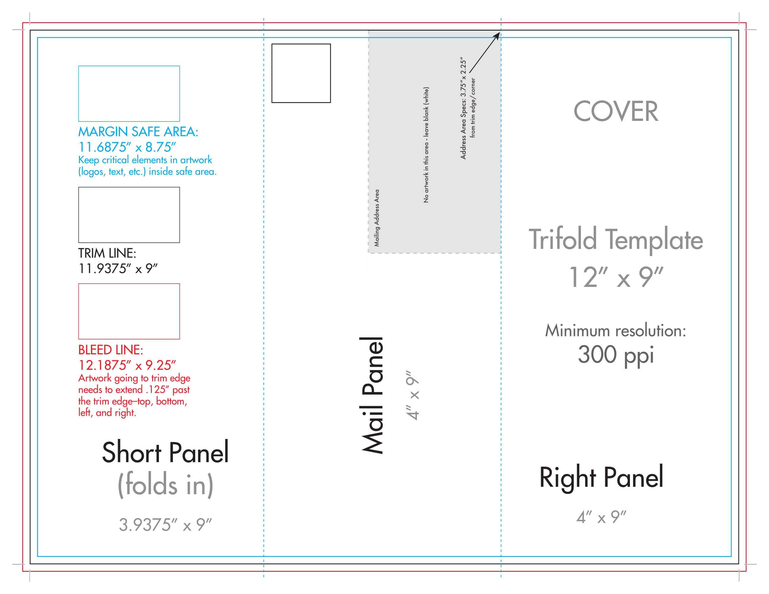 12" X 9" Rack Brochure Template (Tri Fold) – U.s. Press For 12 Page Brochure Template