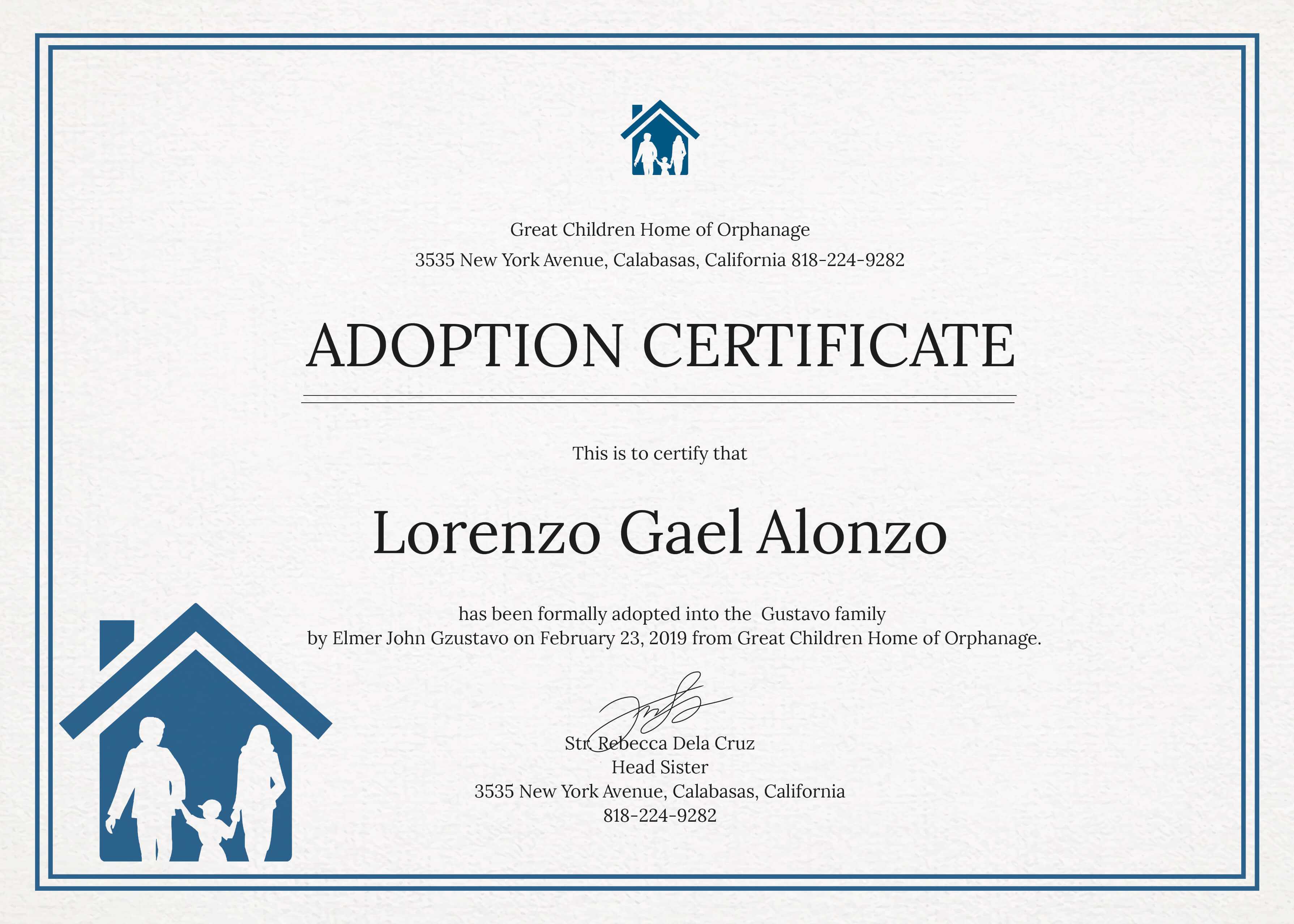 14+ Adoption Certificate Templates | Proto Politics With Adoption Certificate Template