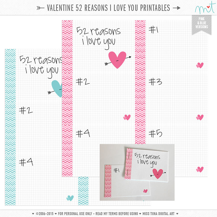 14 Days Of Free Valentine's Printables Day 14 – Happy Throughout 52 Reasons Why I Love You Cards Templates Free