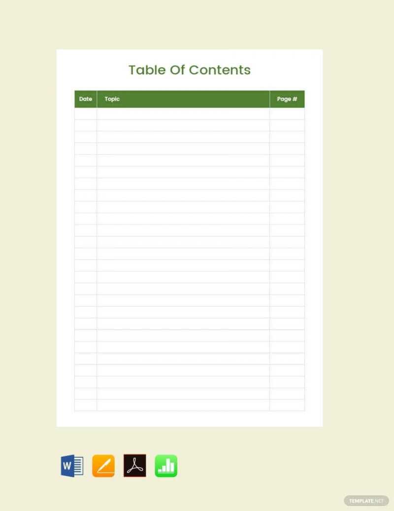 15 Best Table Of Content Templates For Your Documents In Blank Table Of Contents Template