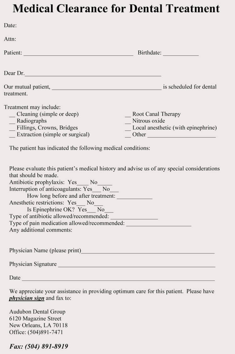 15+ Sample Medical Clearance Forms (Dental, Surgery With Regard To Fit To Fly Certificate Template