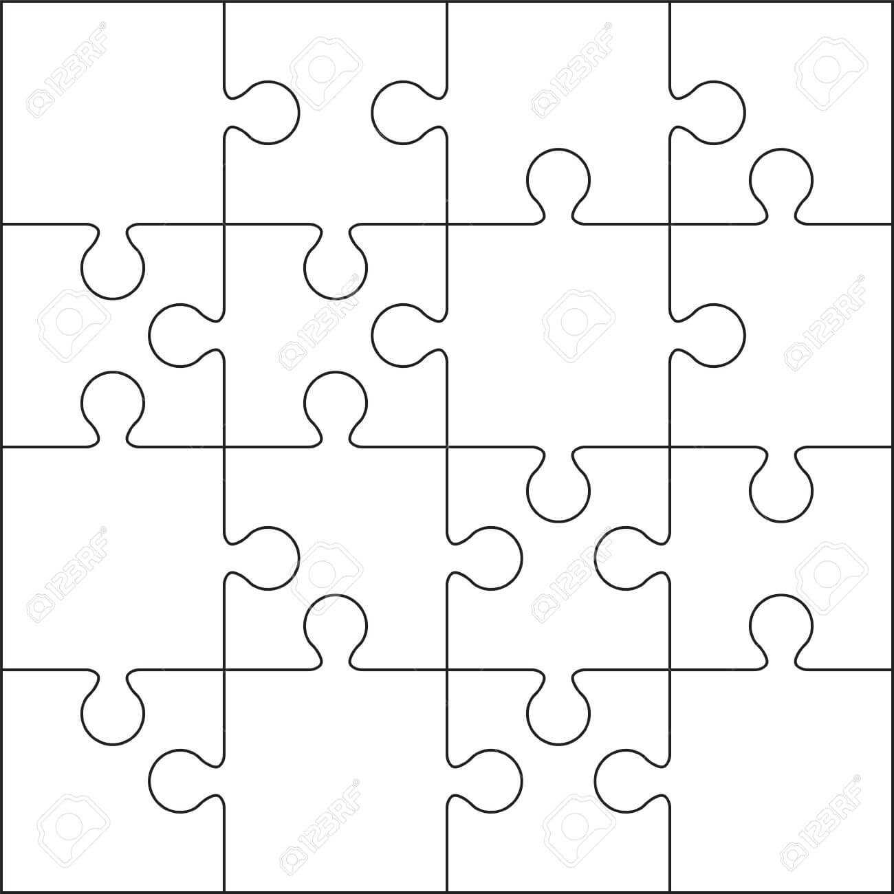 16 Jigsaw Puzzle Blank Template Or Cutting Guidelines Pertaining To Blank Jigsaw Piece Template