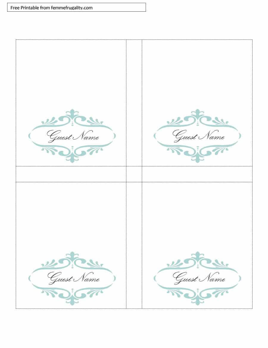 16 Printable Table Tent Templates And Cards ᐅ Template Lab With Fold Over Place Card Template