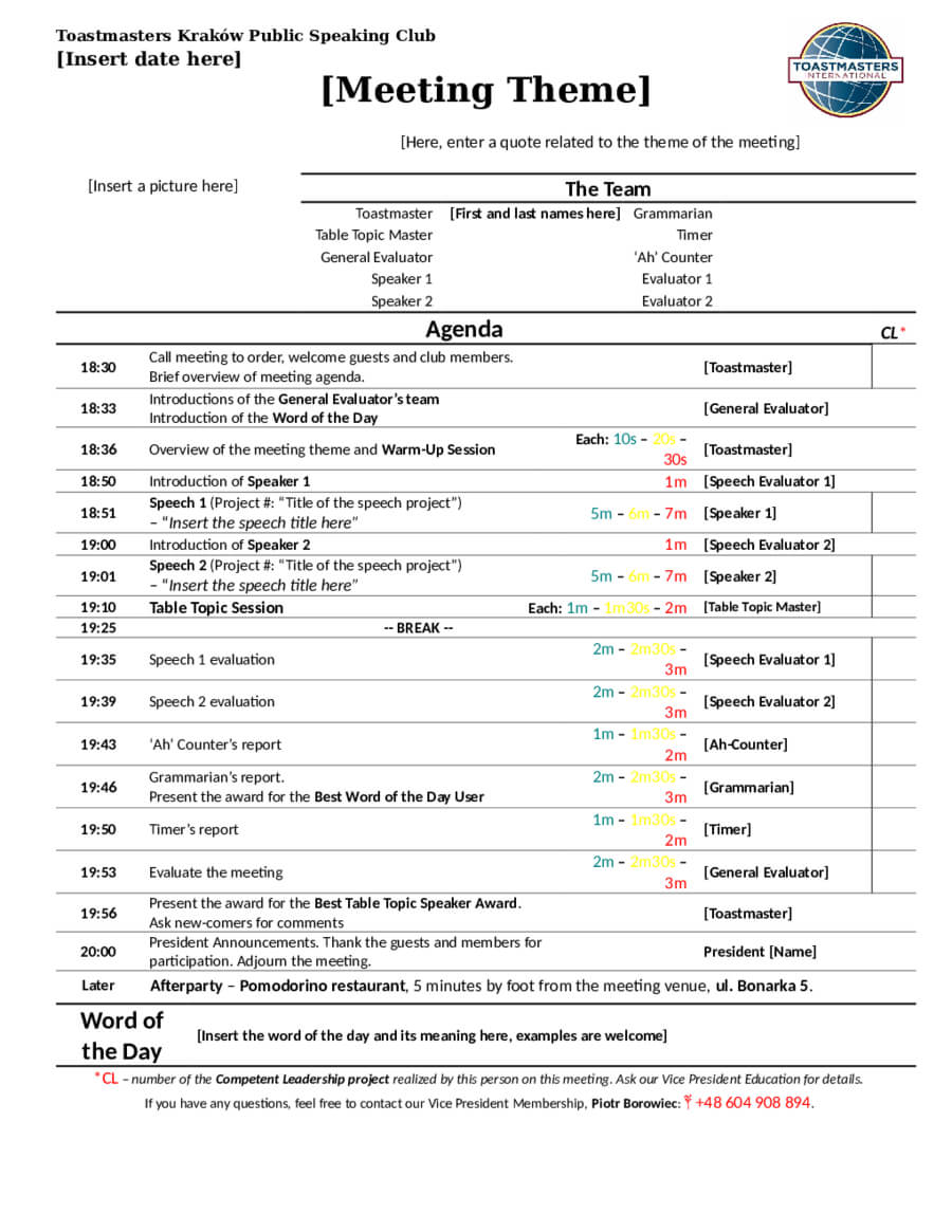 17+ Example Of Business Agenda | Leterformat In Free Meeting Agenda Templates For Word