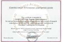 18Th International Conference On Education, Learning And within International Conference Certificate Templates