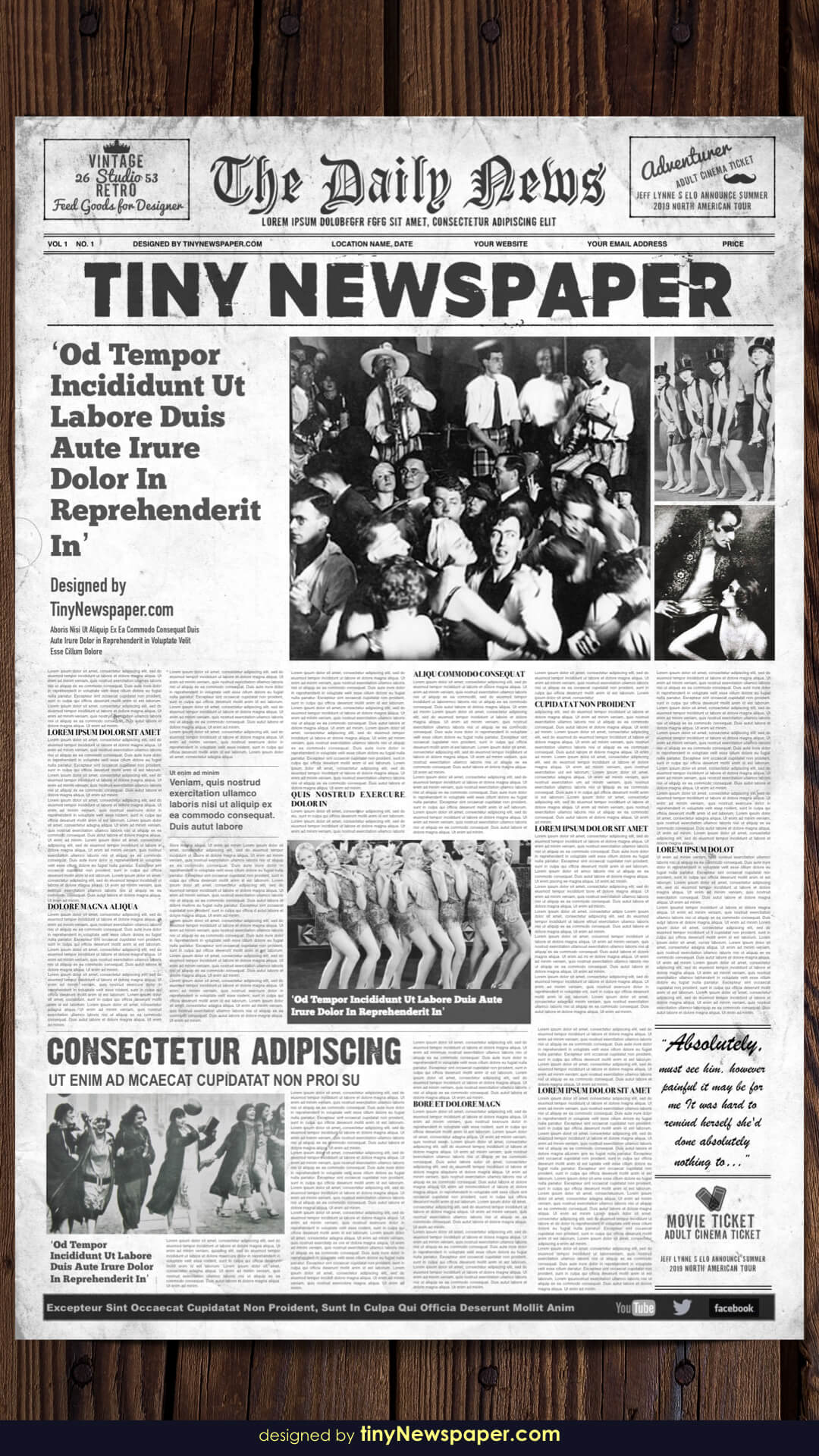 1920's Vintage Newspaper Template Word For Old Newspaper Template Word Free