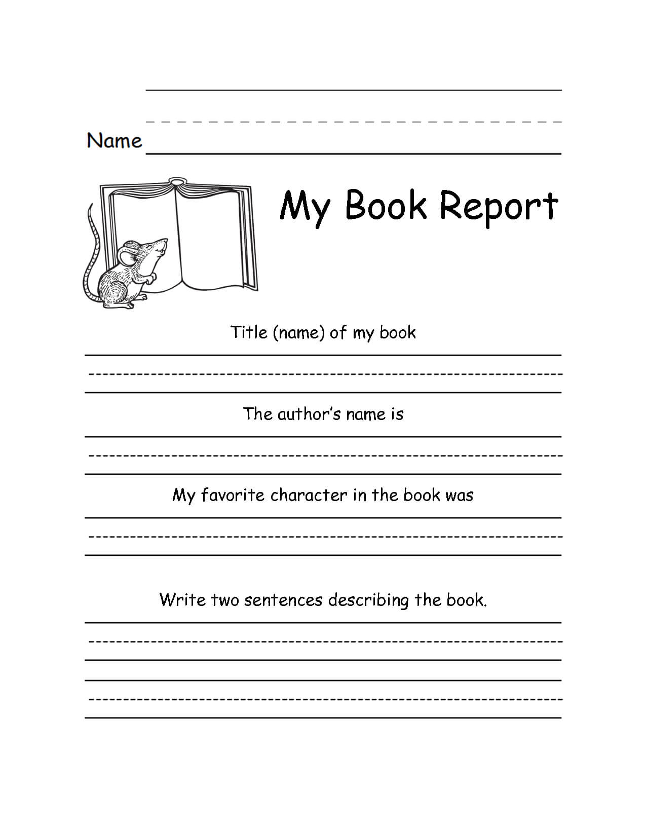 1St Grade Book Report Template – Atlantaauctionco With Regard To 1St Grade Book Report Template