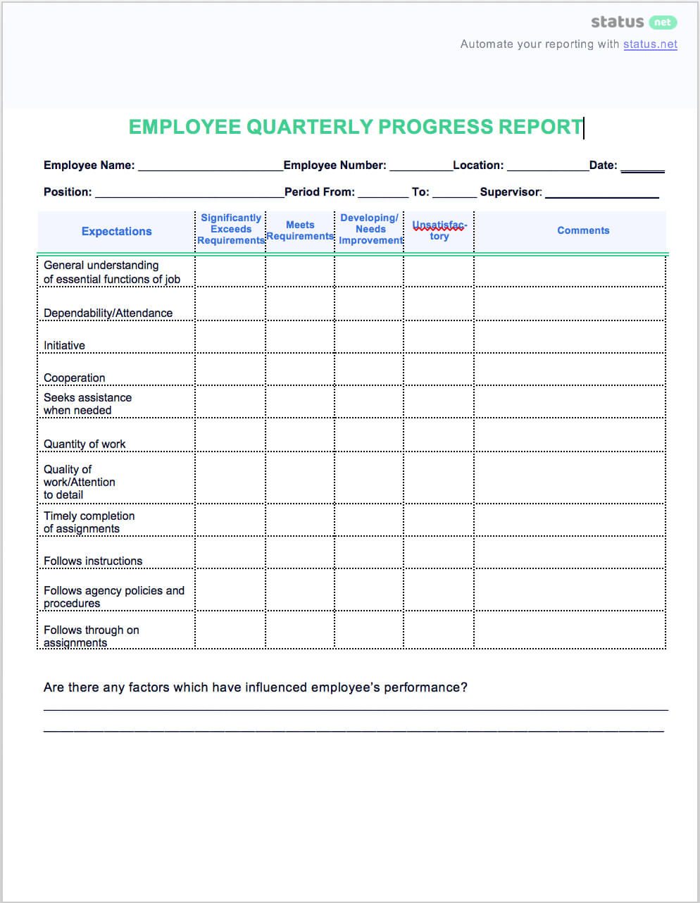 2 Easy Quarterly Progress Report Templates | Free Download Intended For Business Quarterly Report Template
