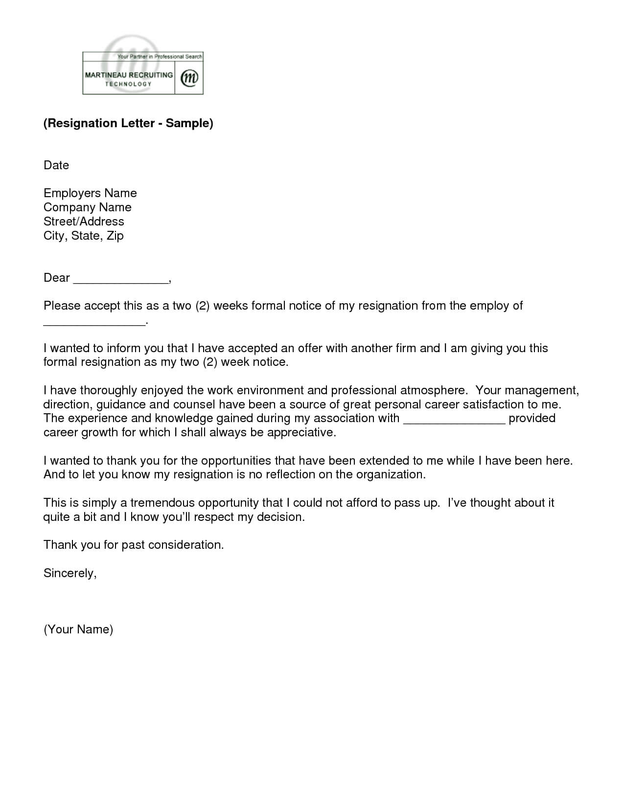 2 Week Letter – Tosya.magdalene Project With Regard To 2 Weeks Notice Template Word