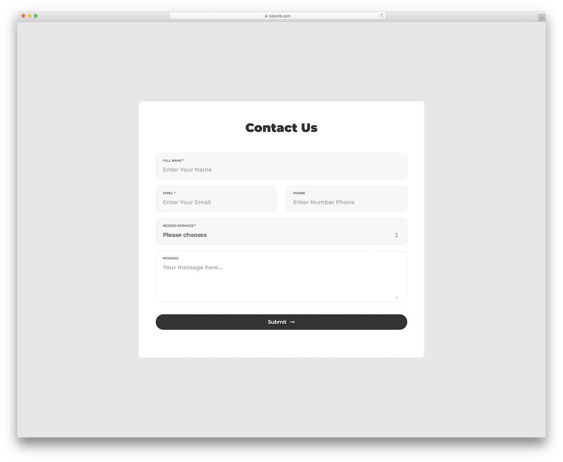 20 Best Modern Creative Free Inquiry Form Templates – Colorlib Within Enquiry Form Template Word