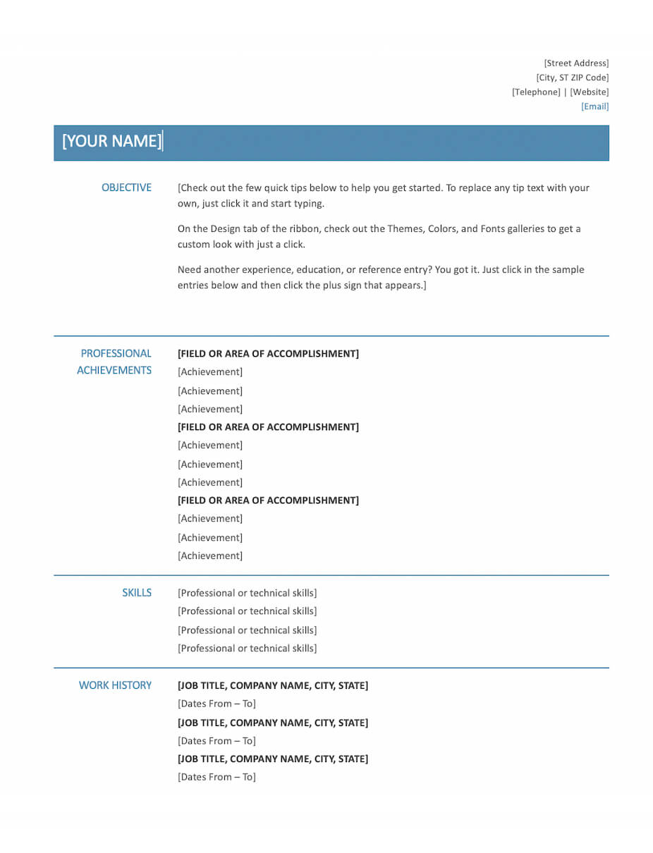 20+ Free And Premium Word Resume Templates [Download] Inside Another Word For Template
