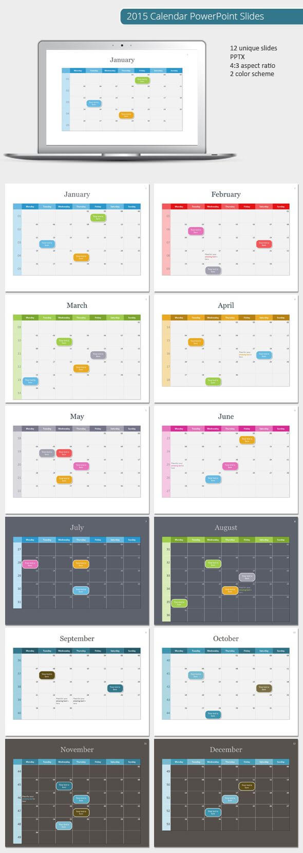 2015 Calendar Powerpoint Template (Powerpoint Templates Regarding Powerpoint Calendar Template 2015
