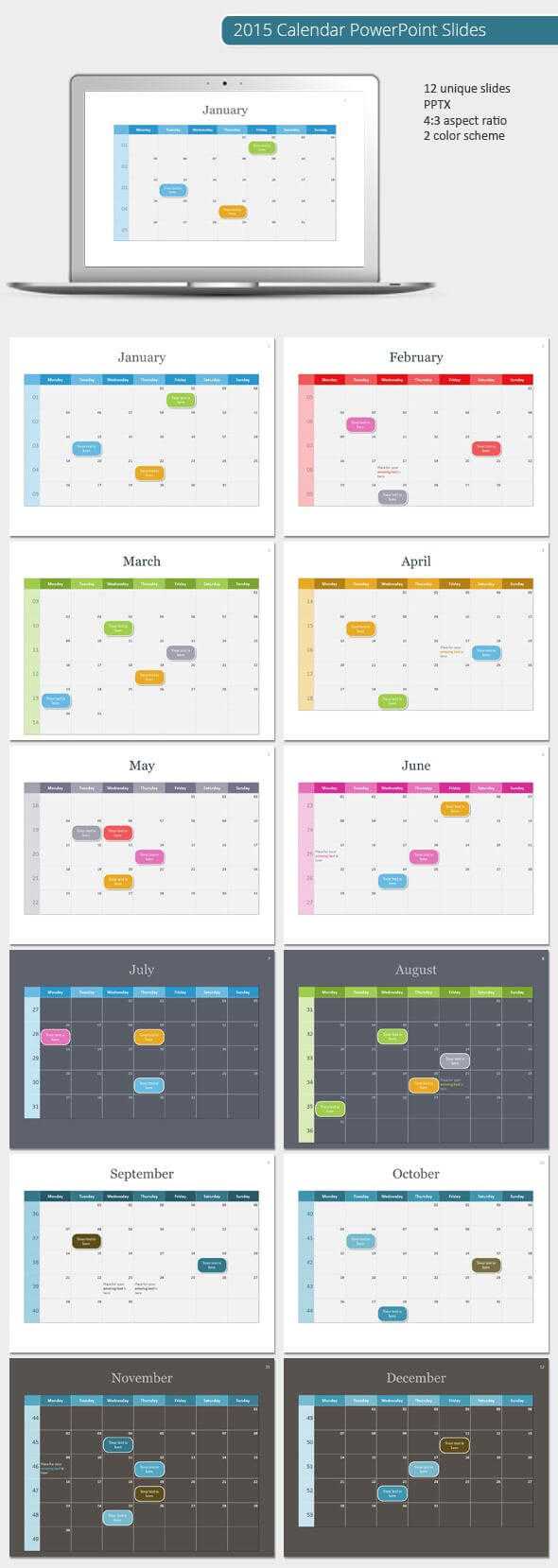 2015 Calendar Powerpoint Template (Powerpoint Templates Regarding Powerpoint Calendar Template 2015