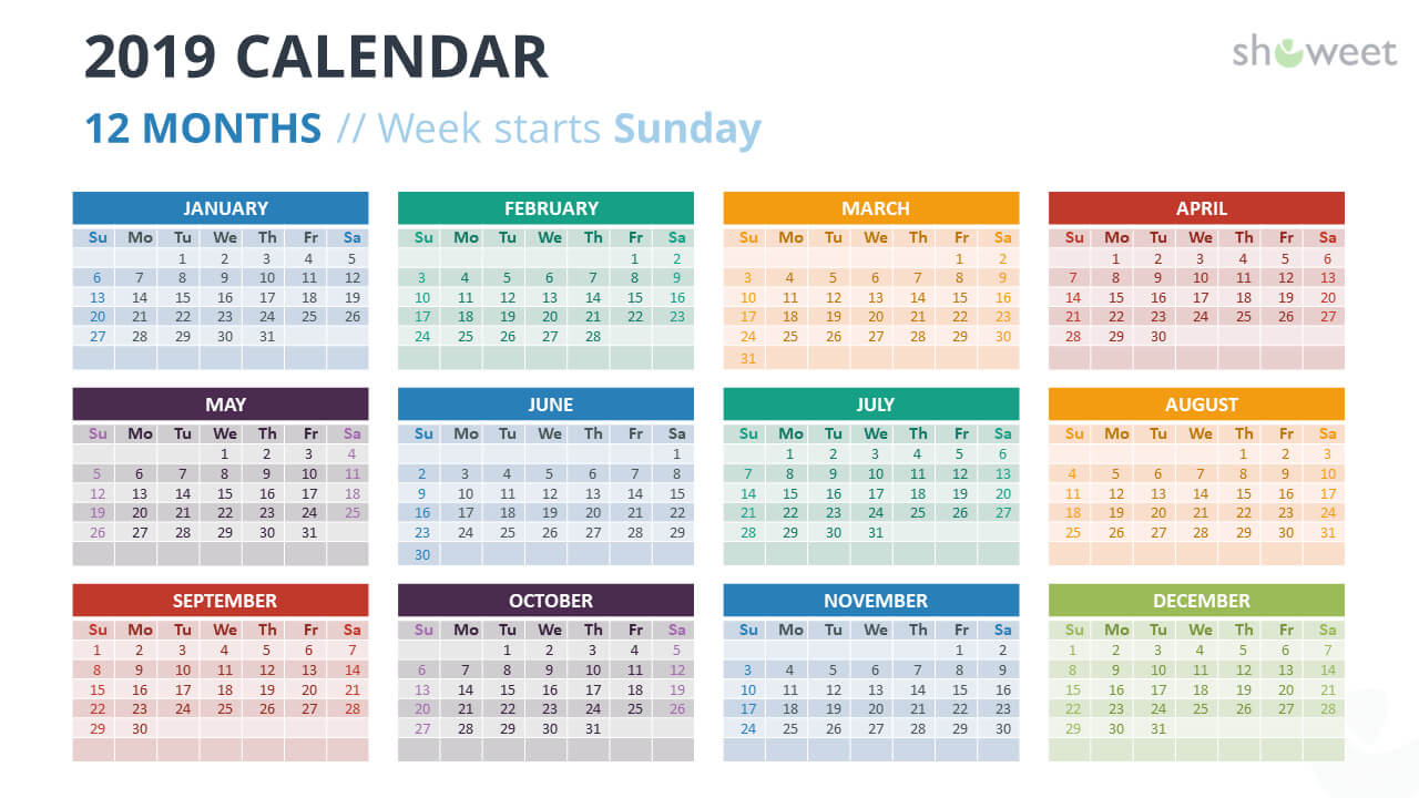 2019 Calendar Powerpoint Templates Intended For Powerpoint Calendar Template 2015