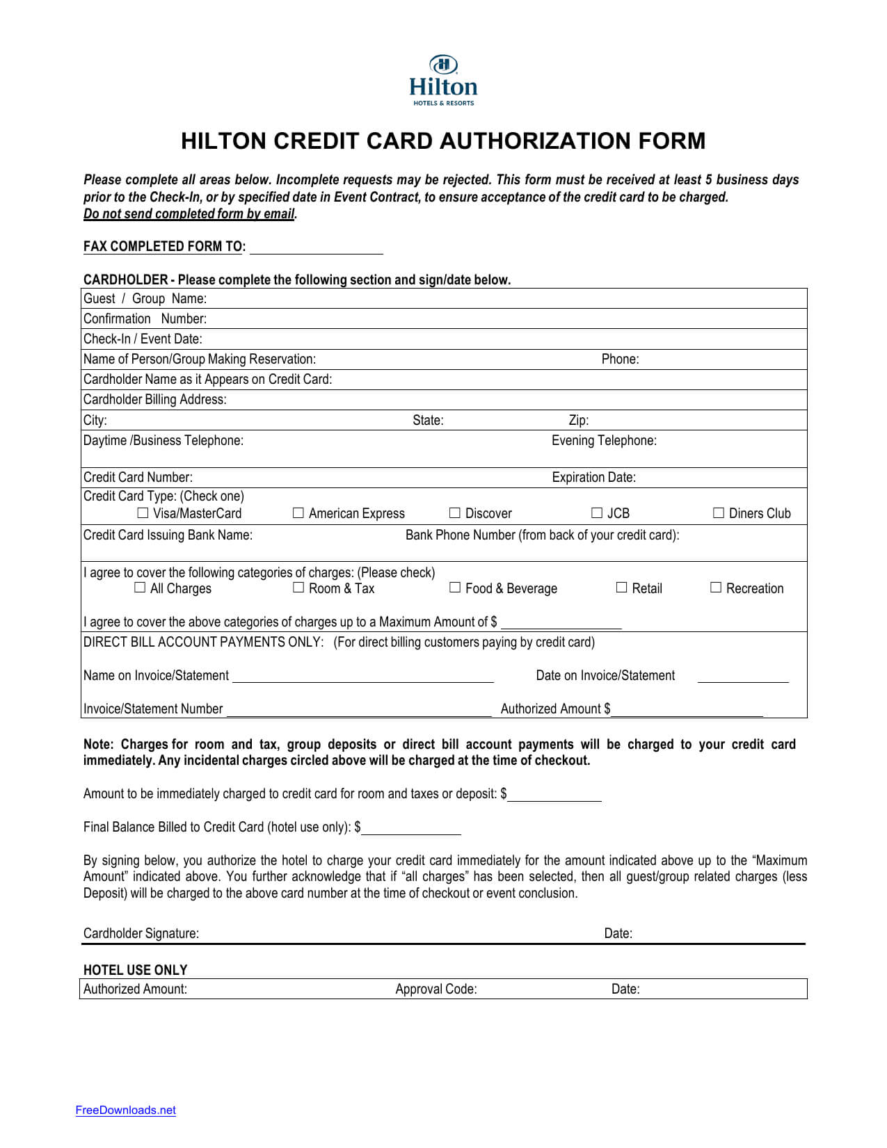 21+ Credit Card Authorization Form Template Pdf Fillable 2019!! Inside Hotel Credit Card Authorization Form Template