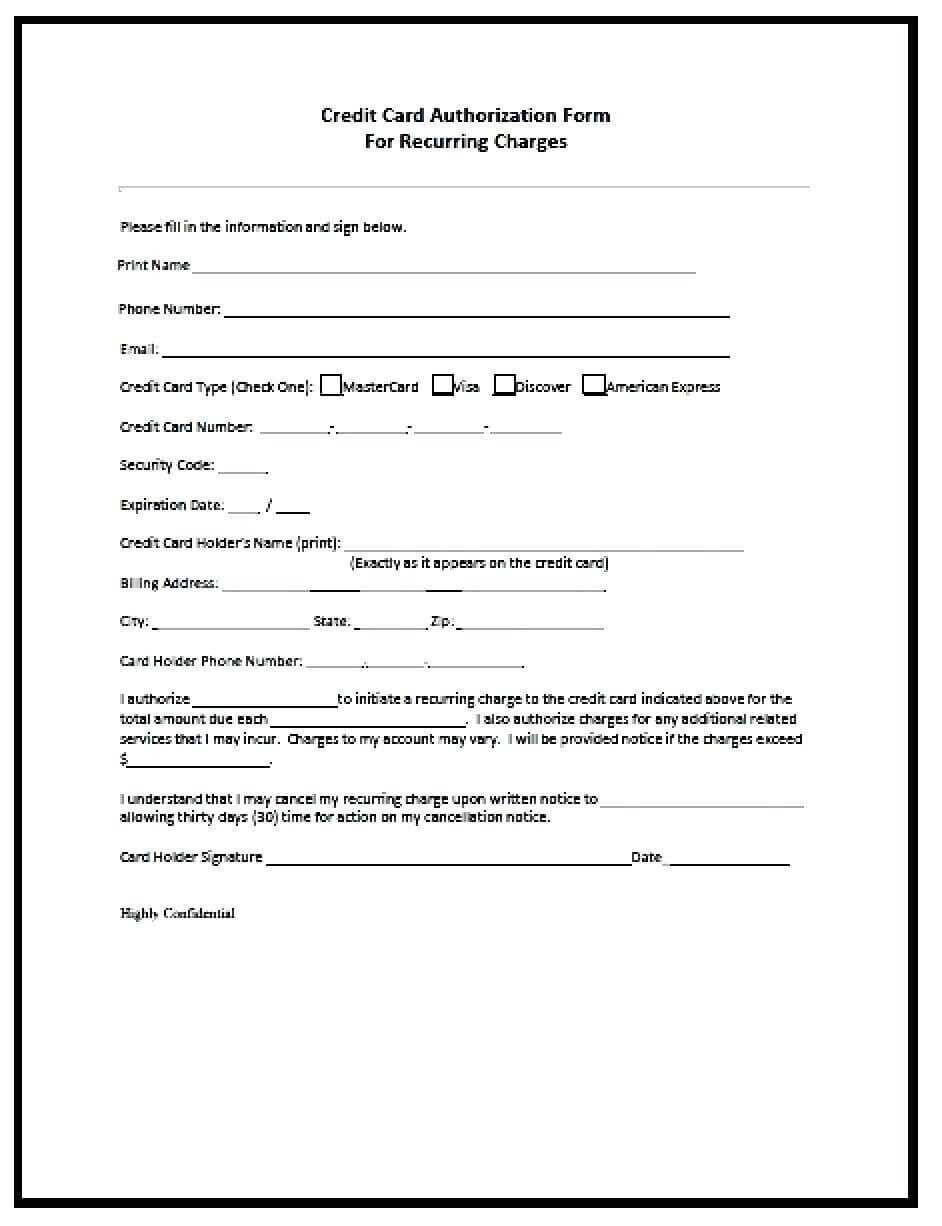 21+ Credit Card Authorization Form Template Pdf Fillable 2019!! Intended For Authorization To Charge Credit Card Template