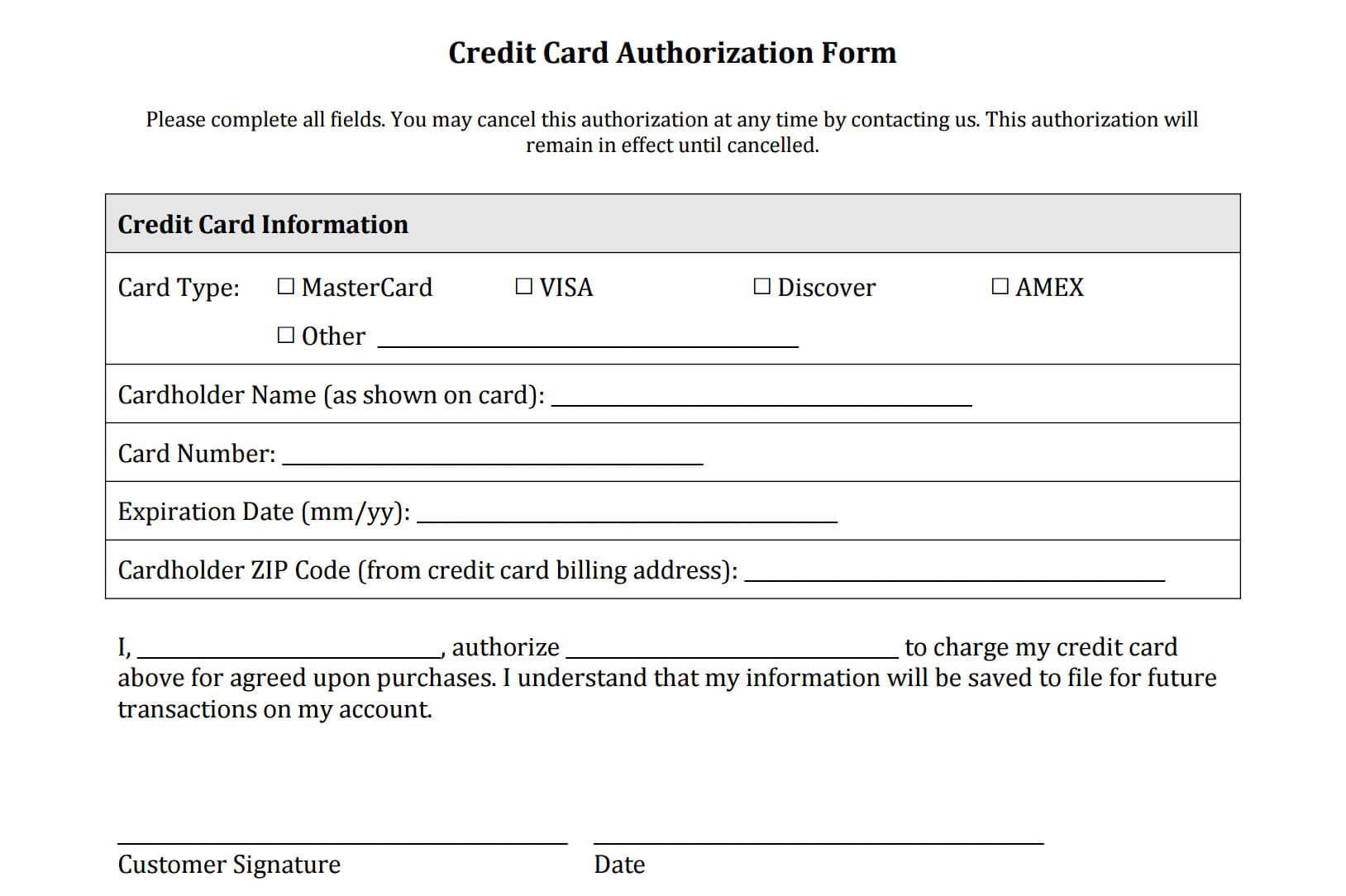 21+ Credit Card Authorization Form Template Pdf Fillable 2019!! With Credit Card Billing Authorization Form Template