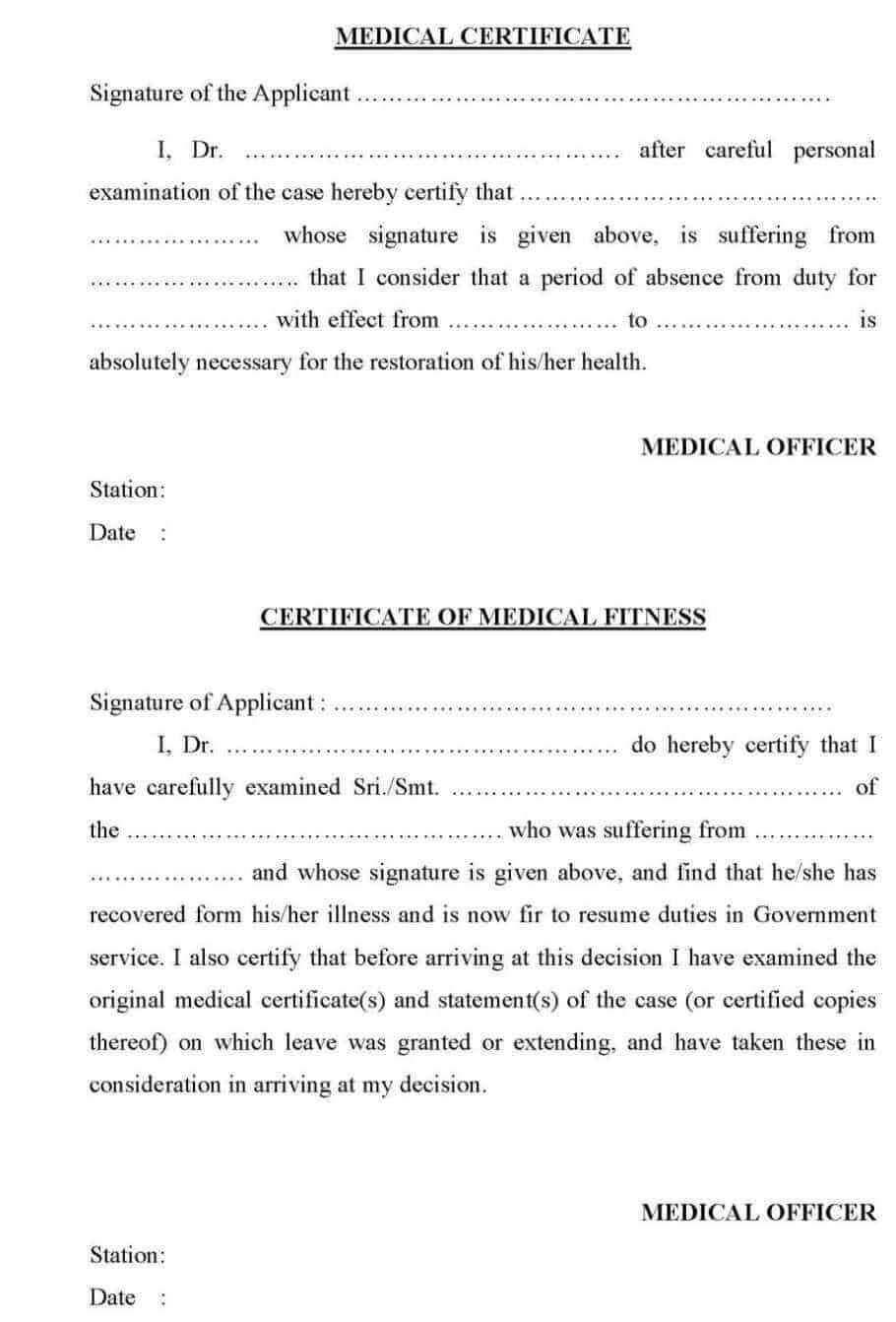 21+ Free Medical Certificate Template – Word Excel Formats Throughout Fake Medical Certificate Template Download