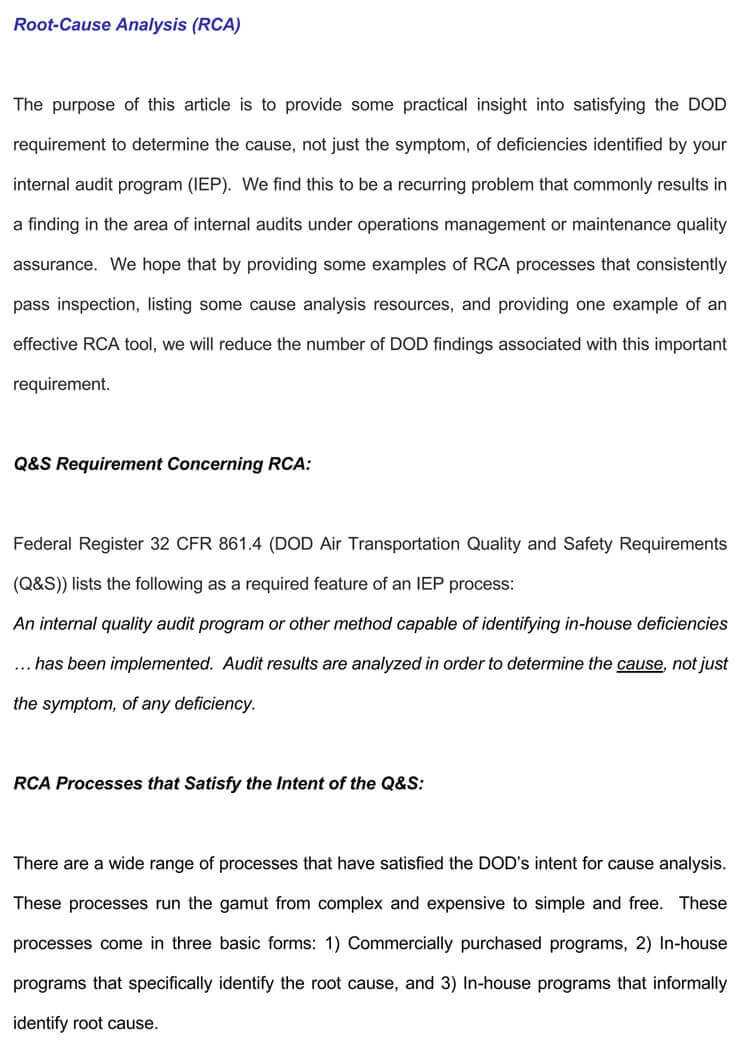 24+ Root Cause Analysis Templates (Word, Excel, Powerpoint Throughout Root Cause Report Template